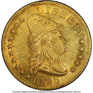 image for: 1795 $10 13 Leaves, BD-5, R.5, MS62+ PCGS....