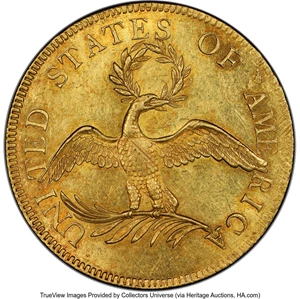 image for: 1795 $10 13 Leaves, BD-5, R.5, MS62+ PCGS....