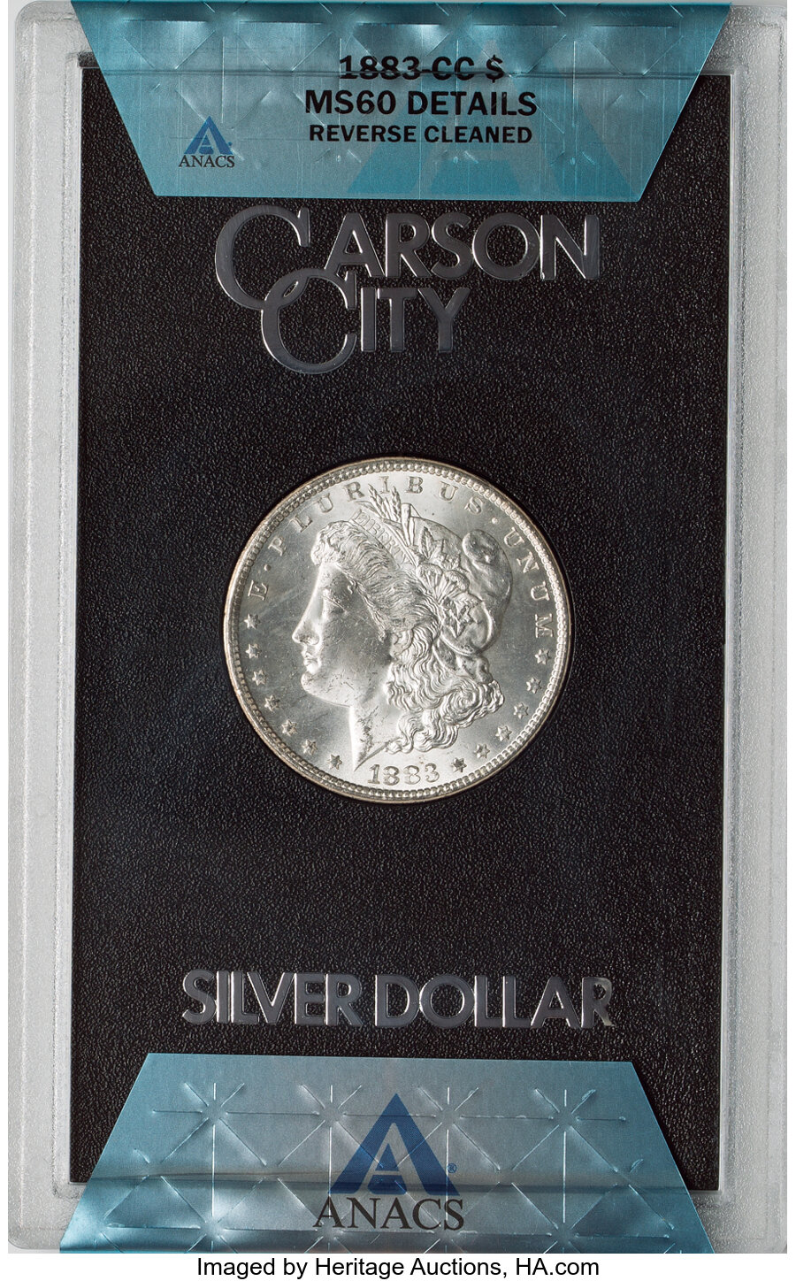 1883-CC $1 GSA -- Reverse Cleaned -- ANACS. MS60 Details. Mintage 1,204,000.From The Pasadena Collection....