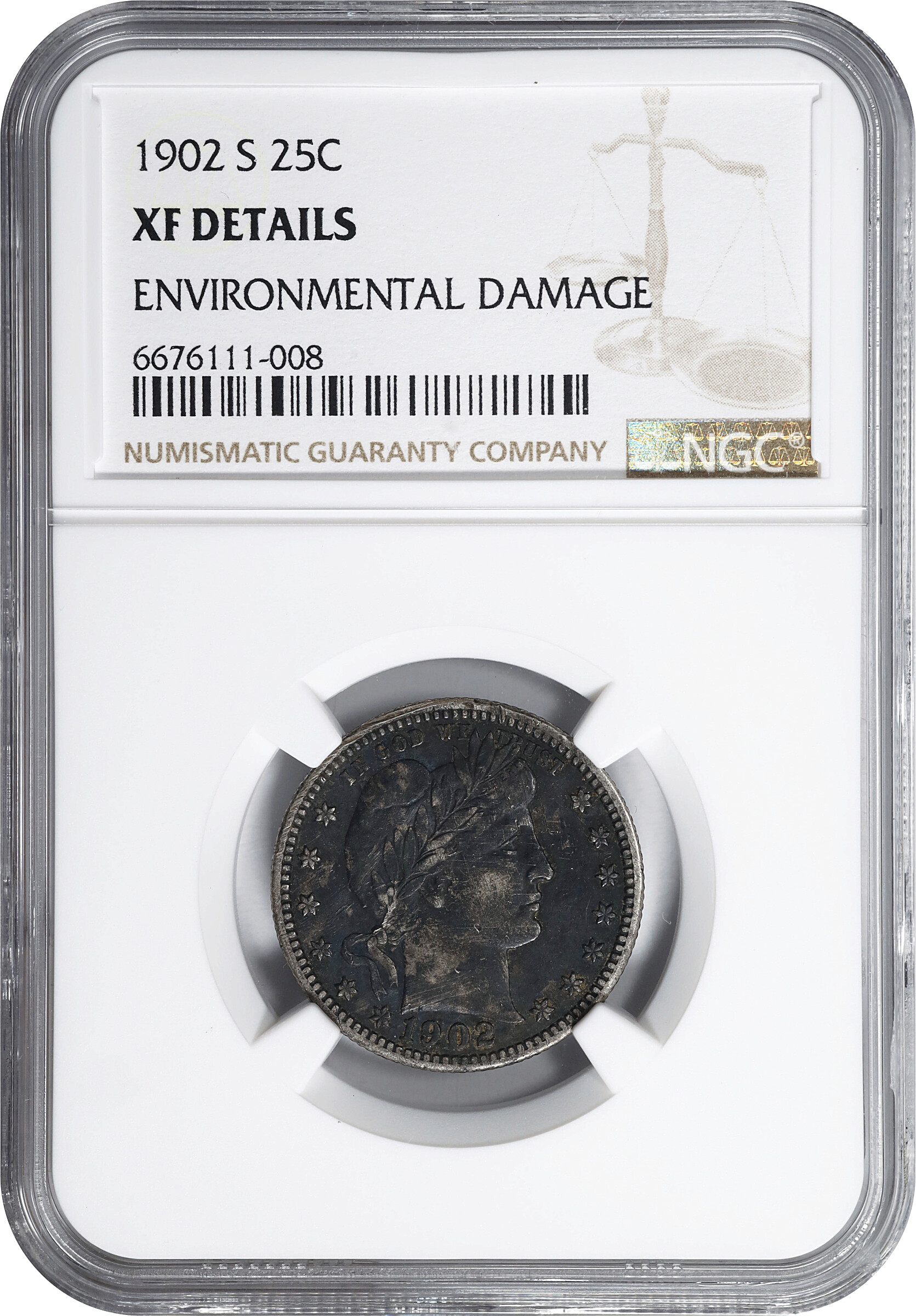 1902-S 25c VG8 CAC thumbnail 5