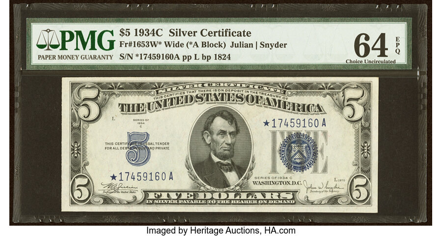 1934C $5  Star Replacement (Fr. 1653*) thumbnail 17