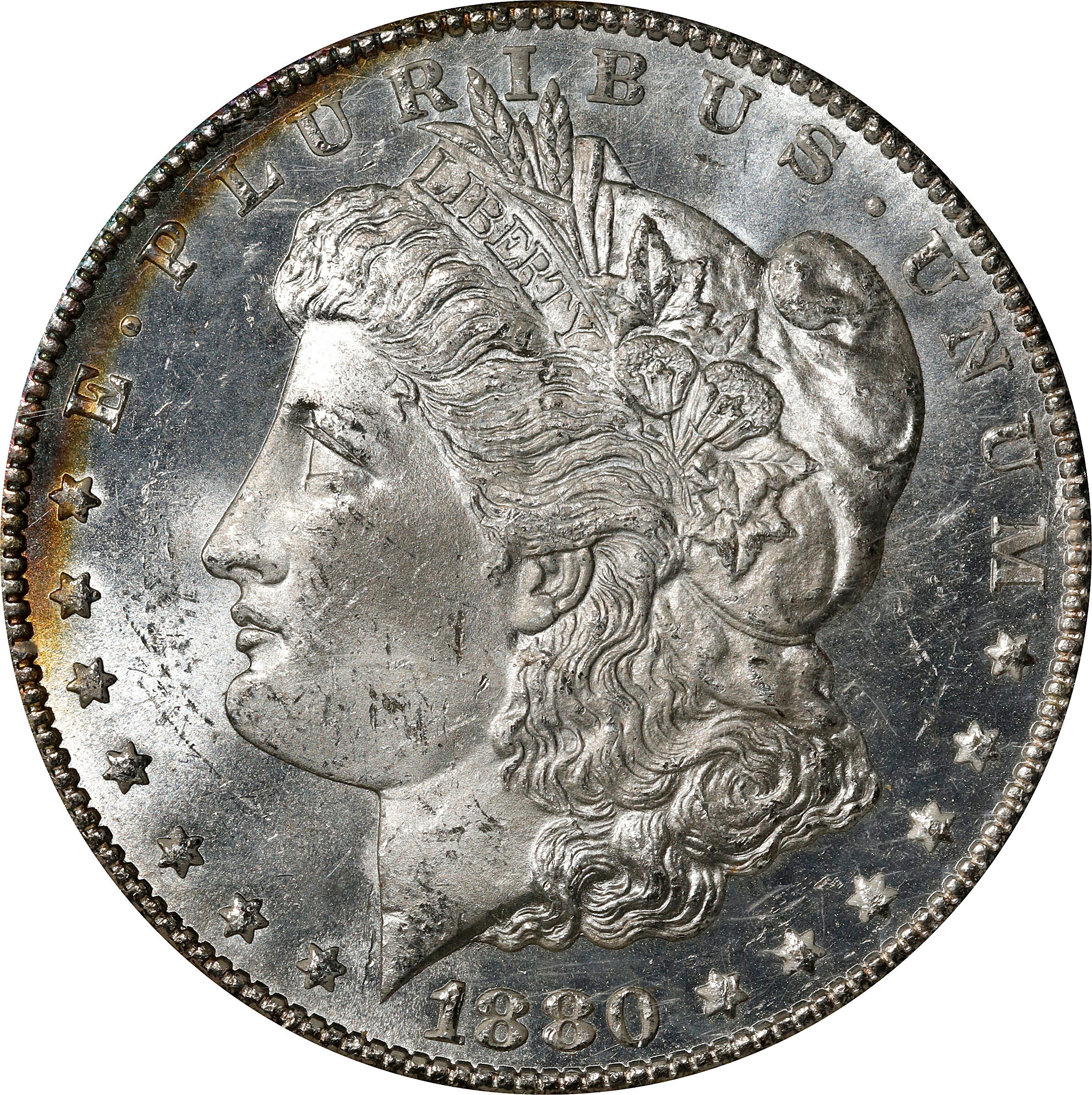 image for: 1880-CC GSA Morgan Silver Dollar. 8/High 7. MS-63 (NGC).