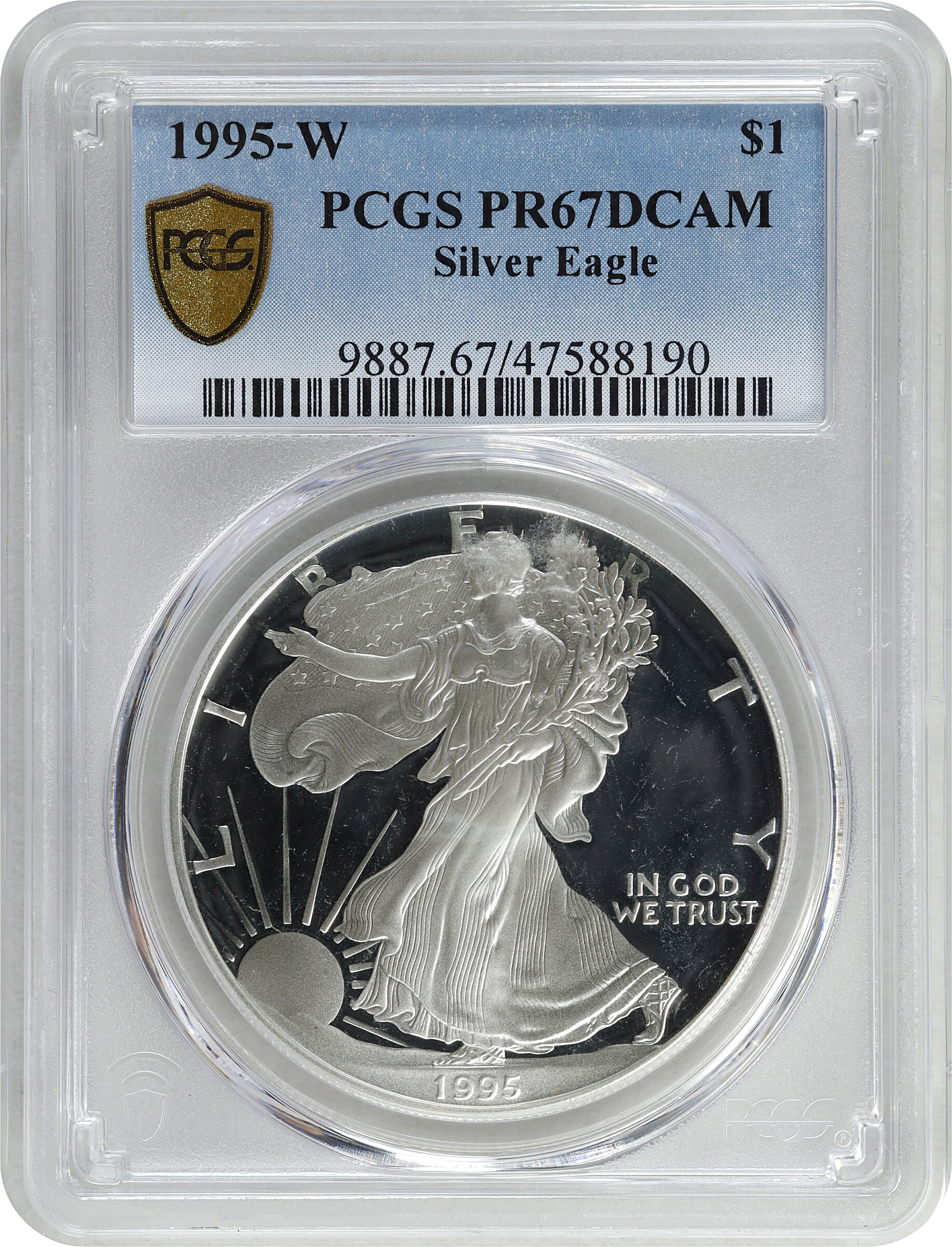 1995-W $1  Silver Eagle PR DCAM PR67 DCAM thumbnail 6
