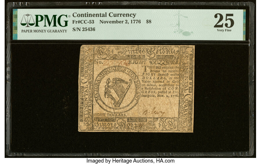 Nov 2, 1776 $8  Continental Congress (Fr. CC53) VG8 thumbnail 11