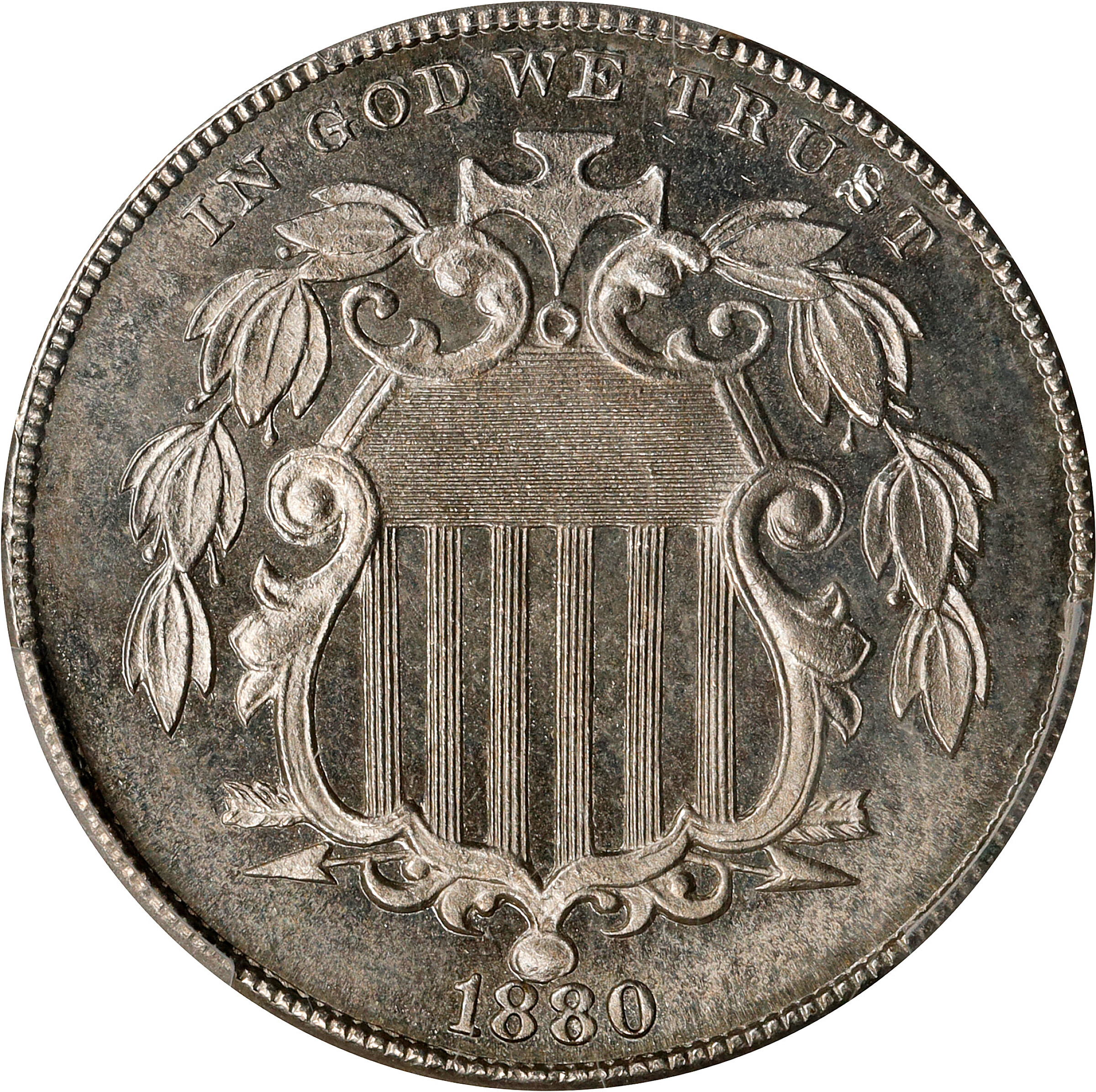 1880 Shield Nickel. Proof-65 Cameo (PCGS).