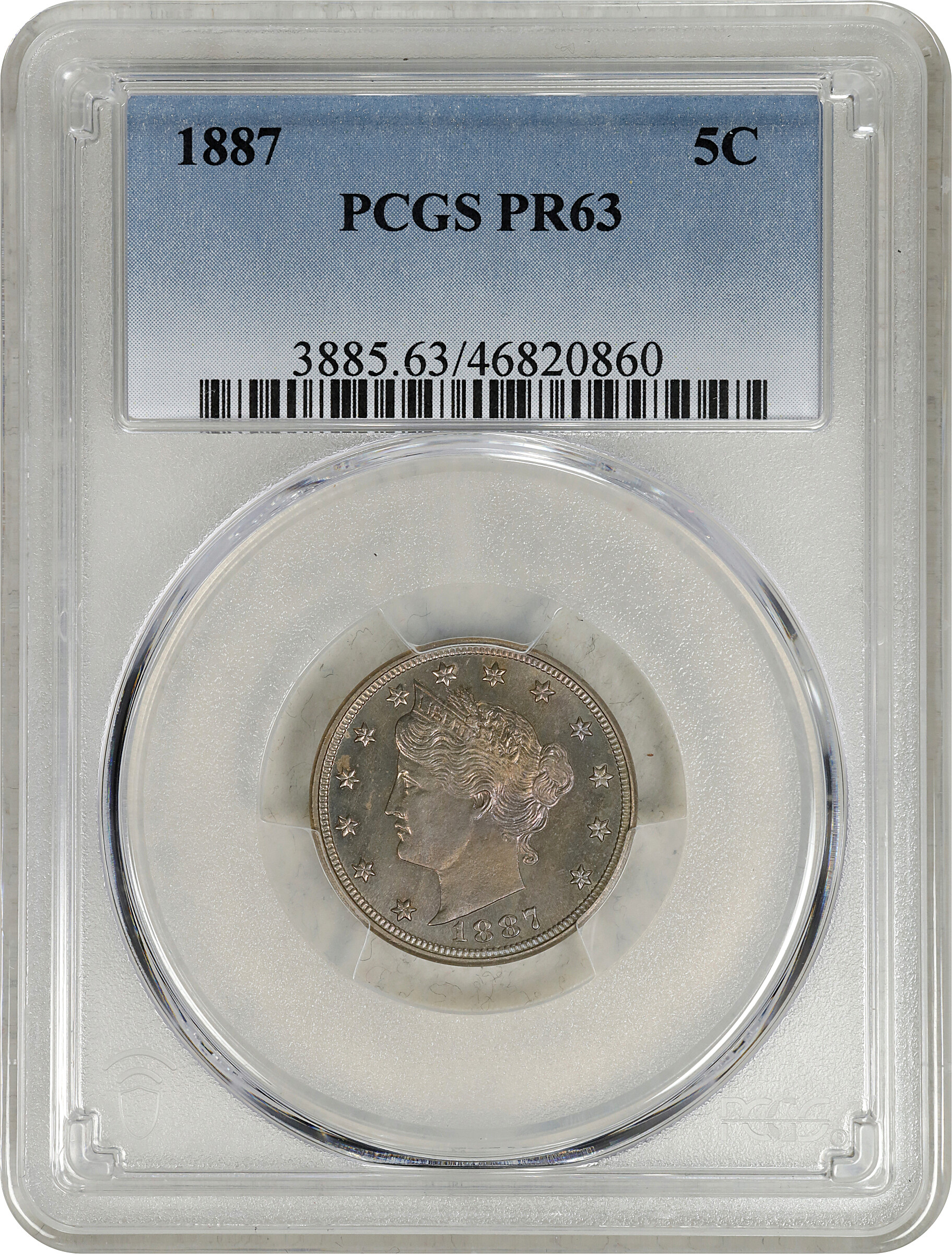 1887 5c AU53 CAC thumbnail 12