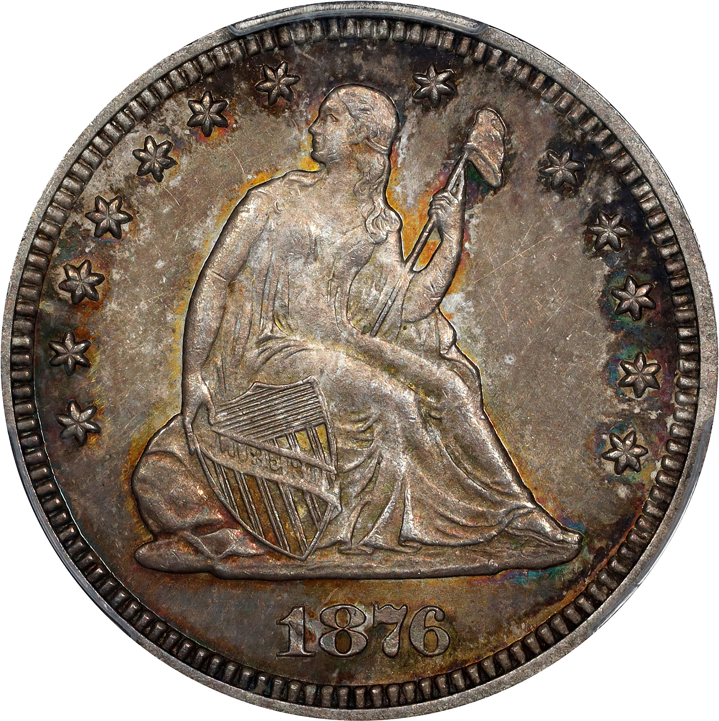 1876 Liberty Seated Quarter. Proof-63 (PCGS).