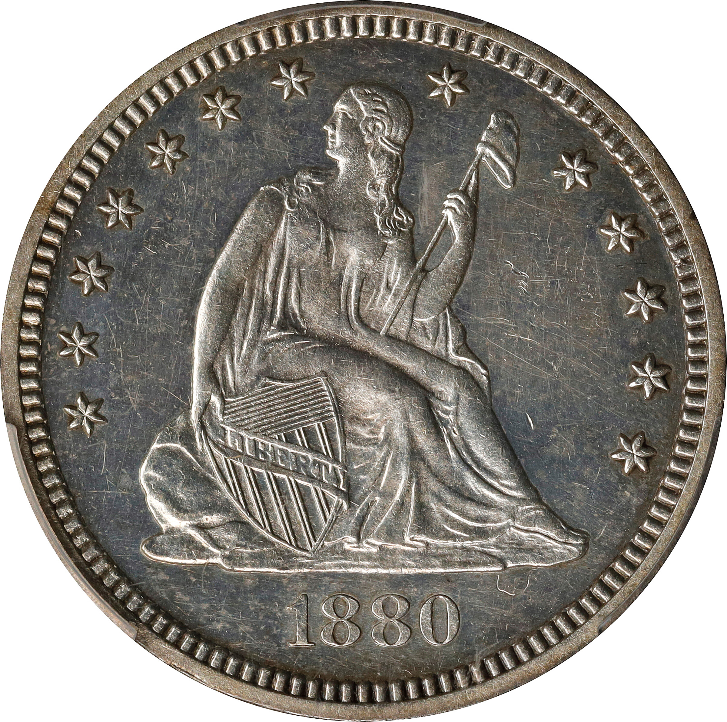 1880 Liberty Seated Quarter. Proof-60 (PCGS).