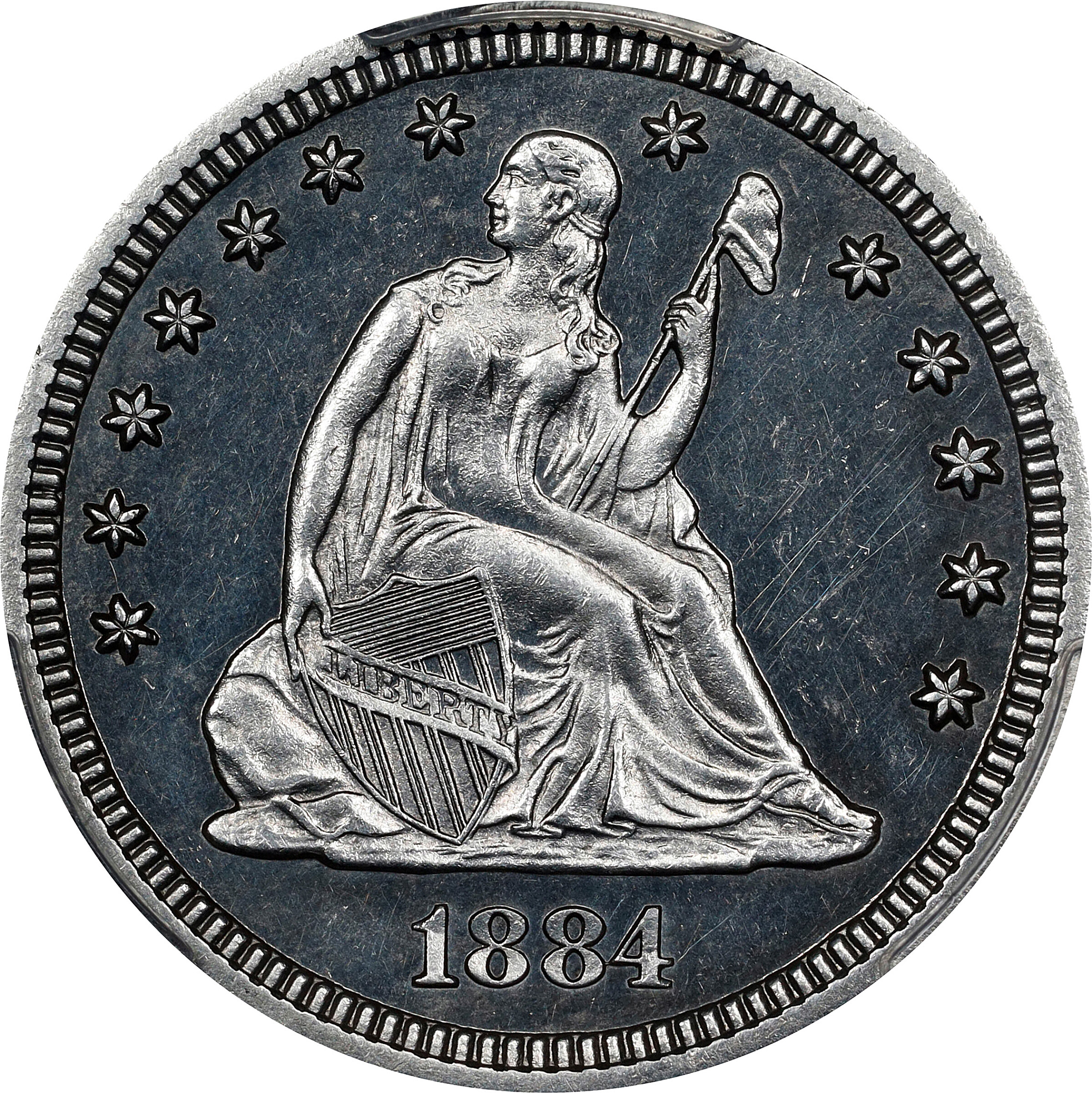 1884 Liberty Seated Quarter. Proof-62 (PCGS).
