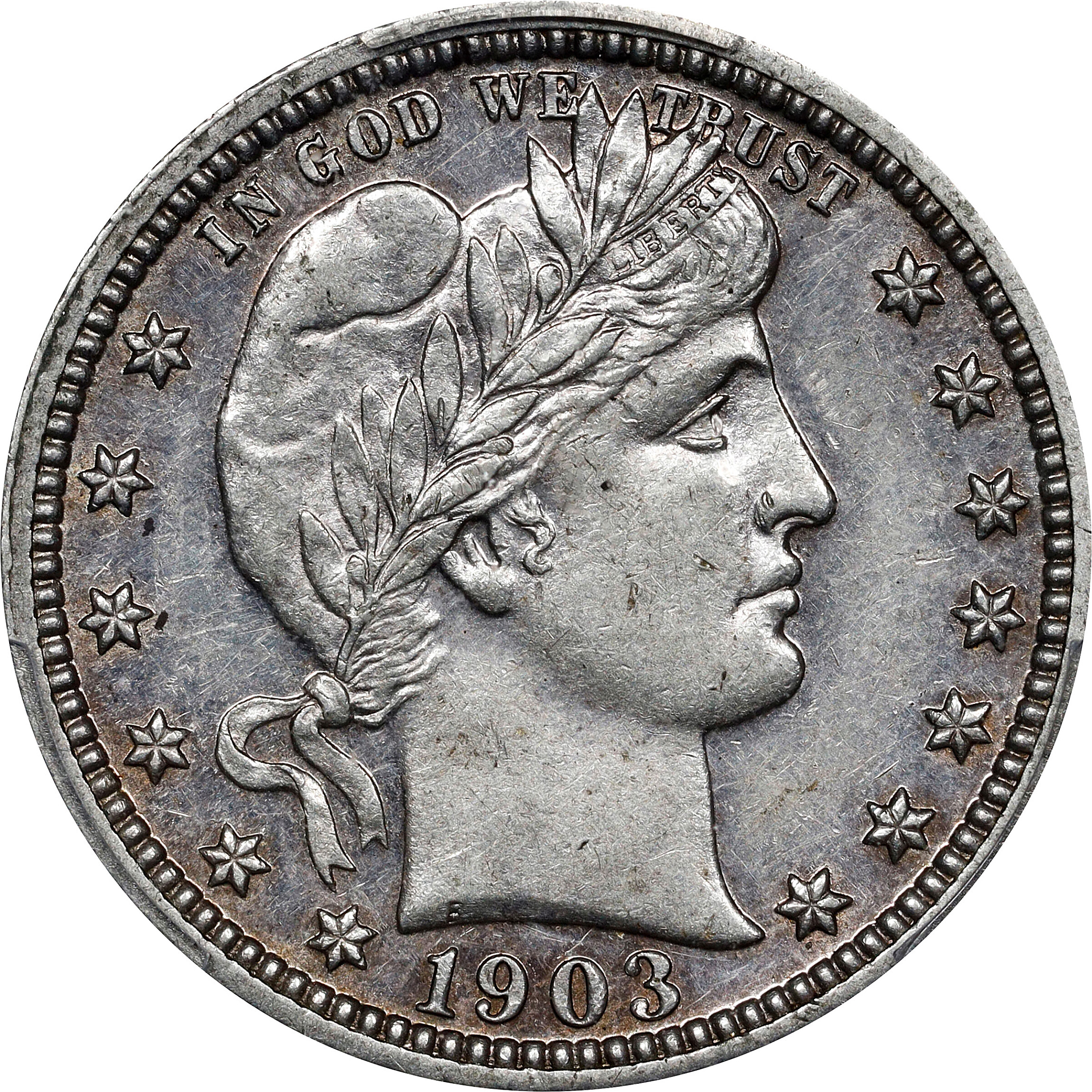 1903 Barber Quarter. Proof-58 (PCGS).