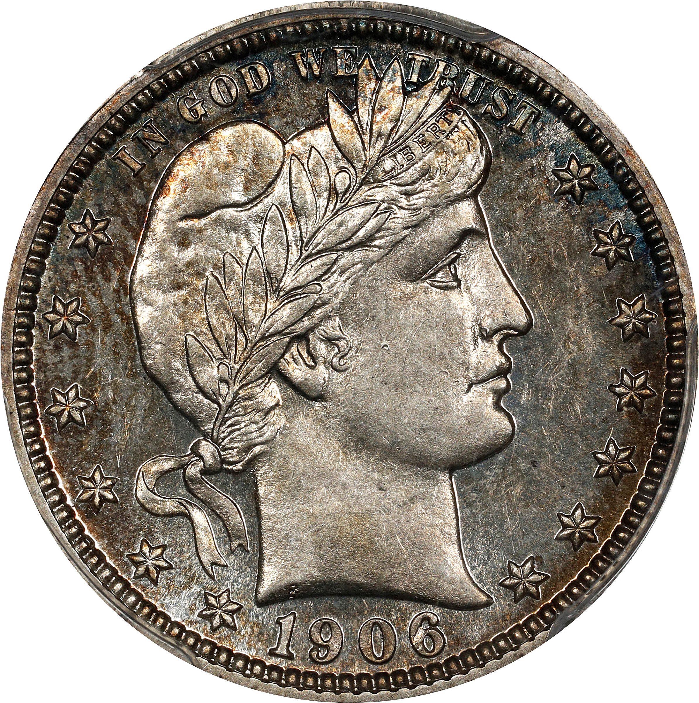 1906 Barber Quarter. Proof-62 (PCGS).