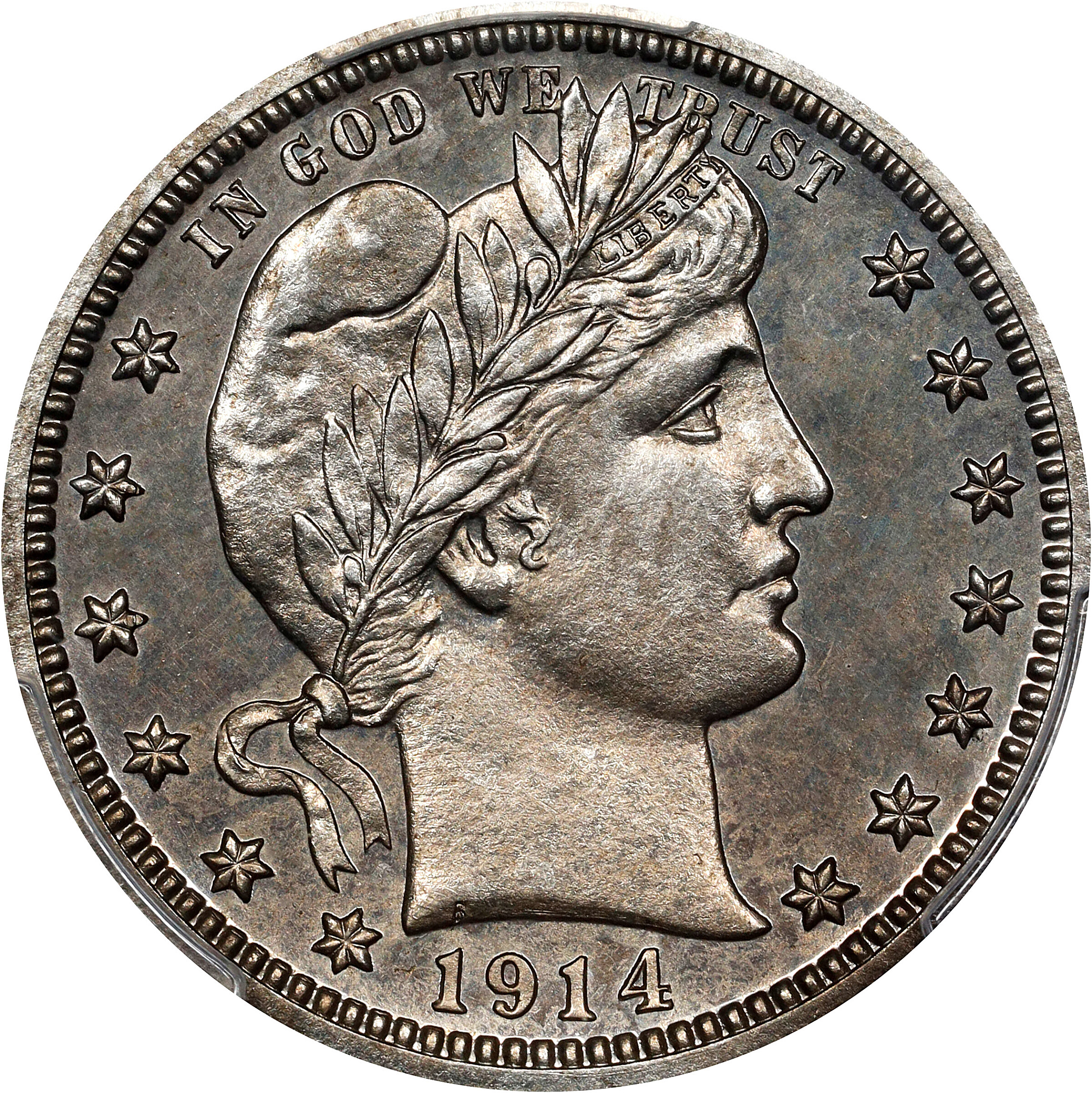 1914 Barber Quarter. Proof-62 (PCGS).