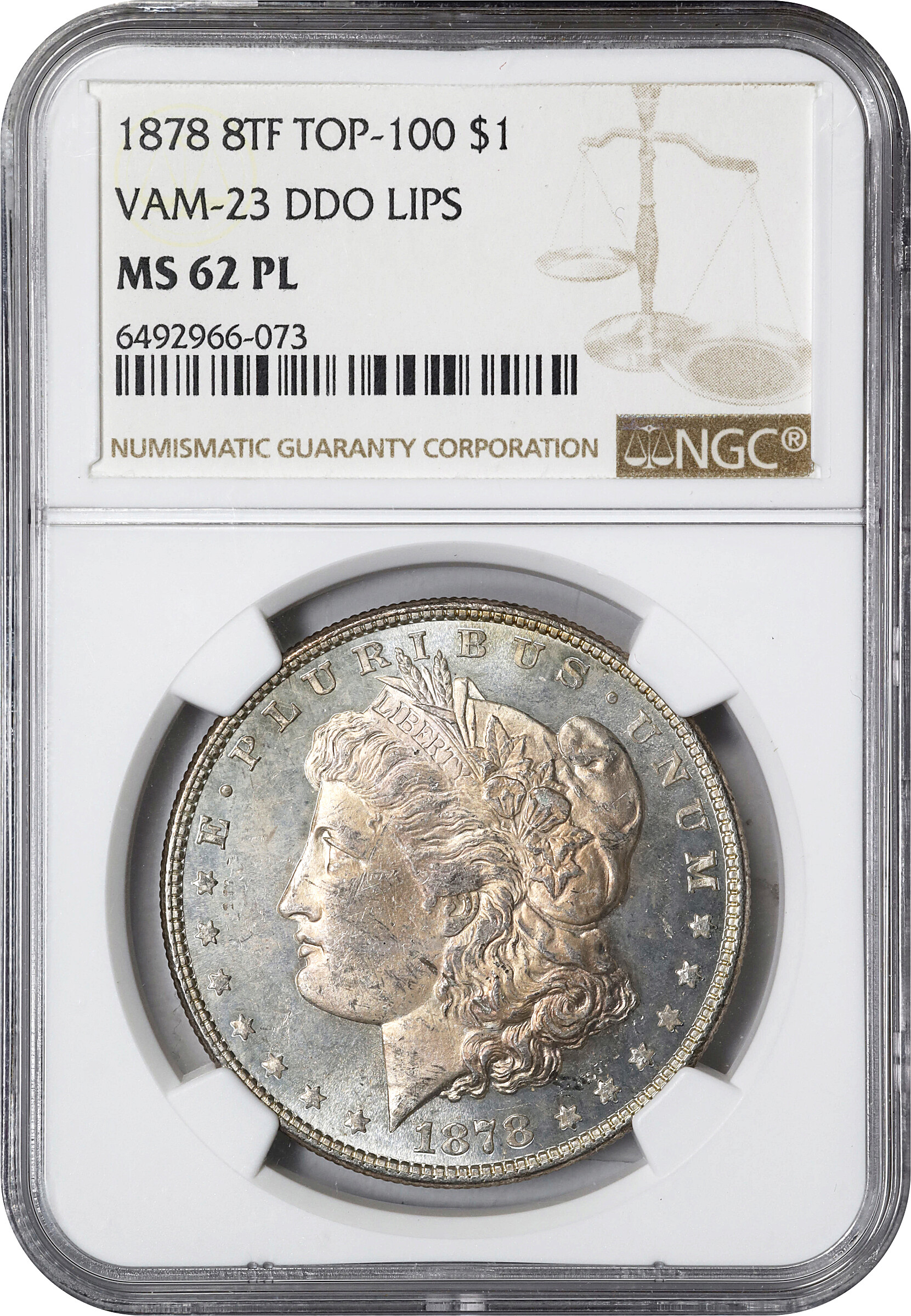 1878 8TF $1  Crazy Lips, VAM-23 MS PL MS62 PL thumbnail 16