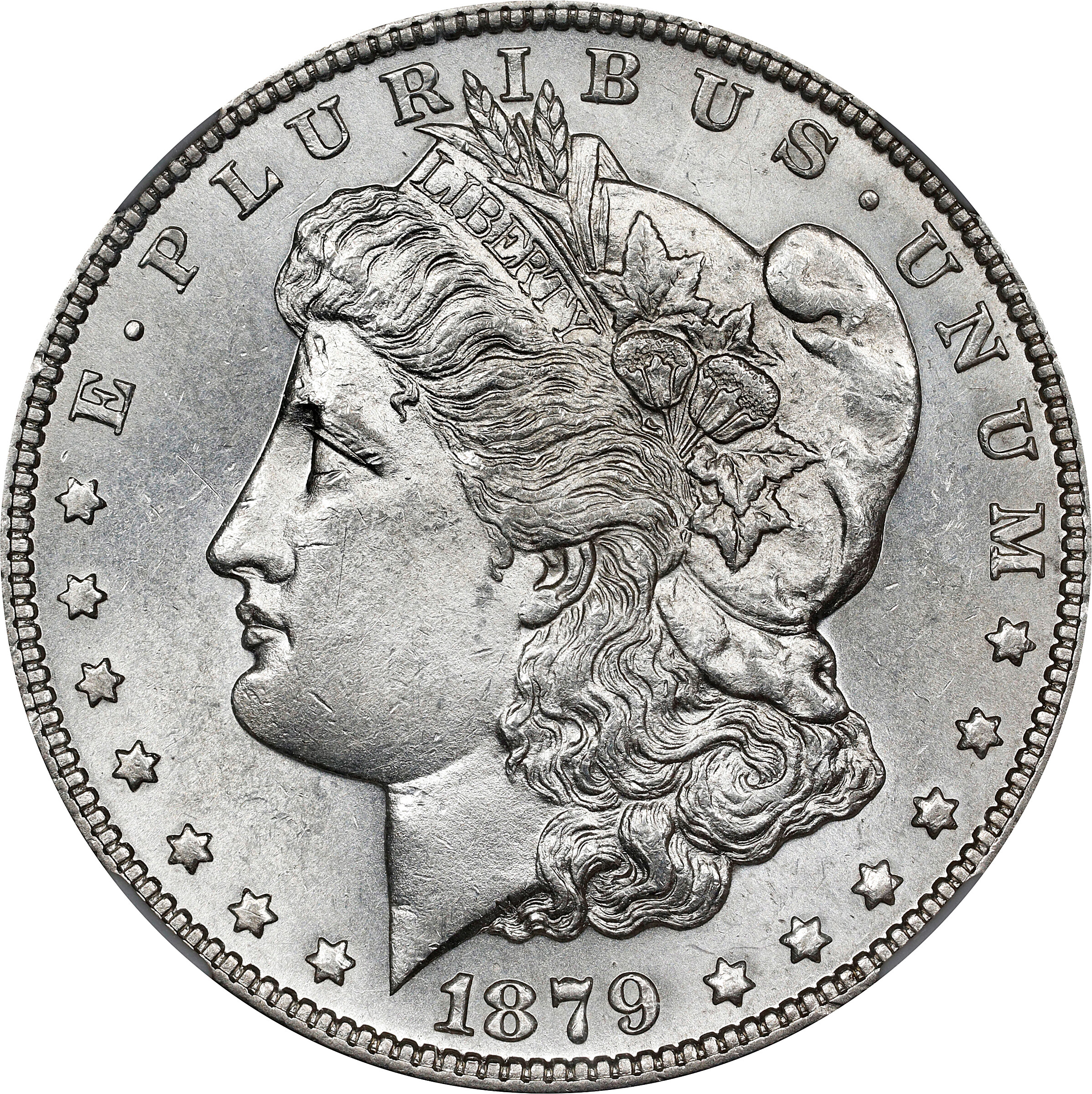 1879-S Morgan Silver Dollar. VAM-39. Top 100 Variety. Reverse of 1878. MS-62 (NGC).