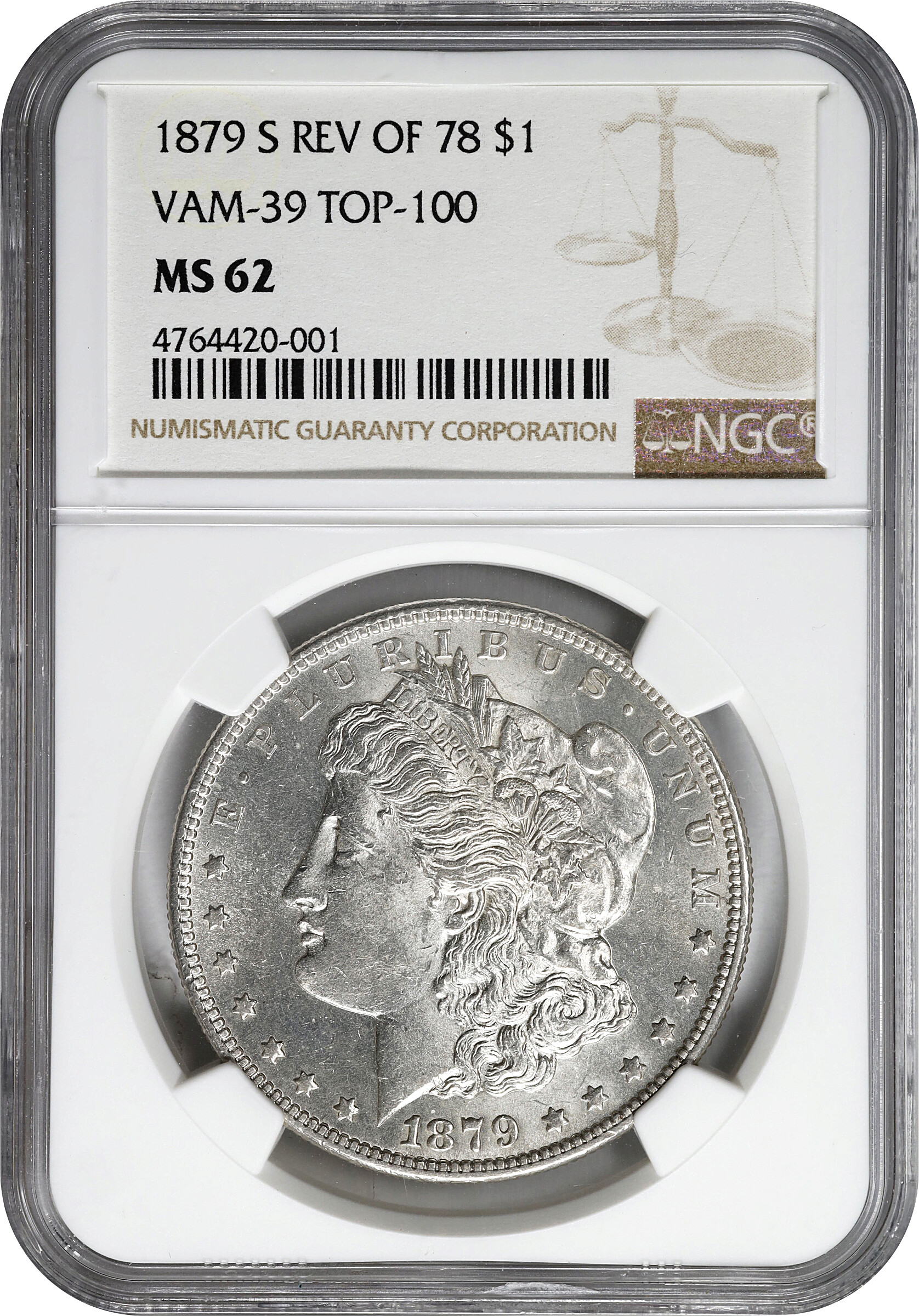 1879-S $1  Reverse of 1878, VAM-39 MS62 thumbnail 5