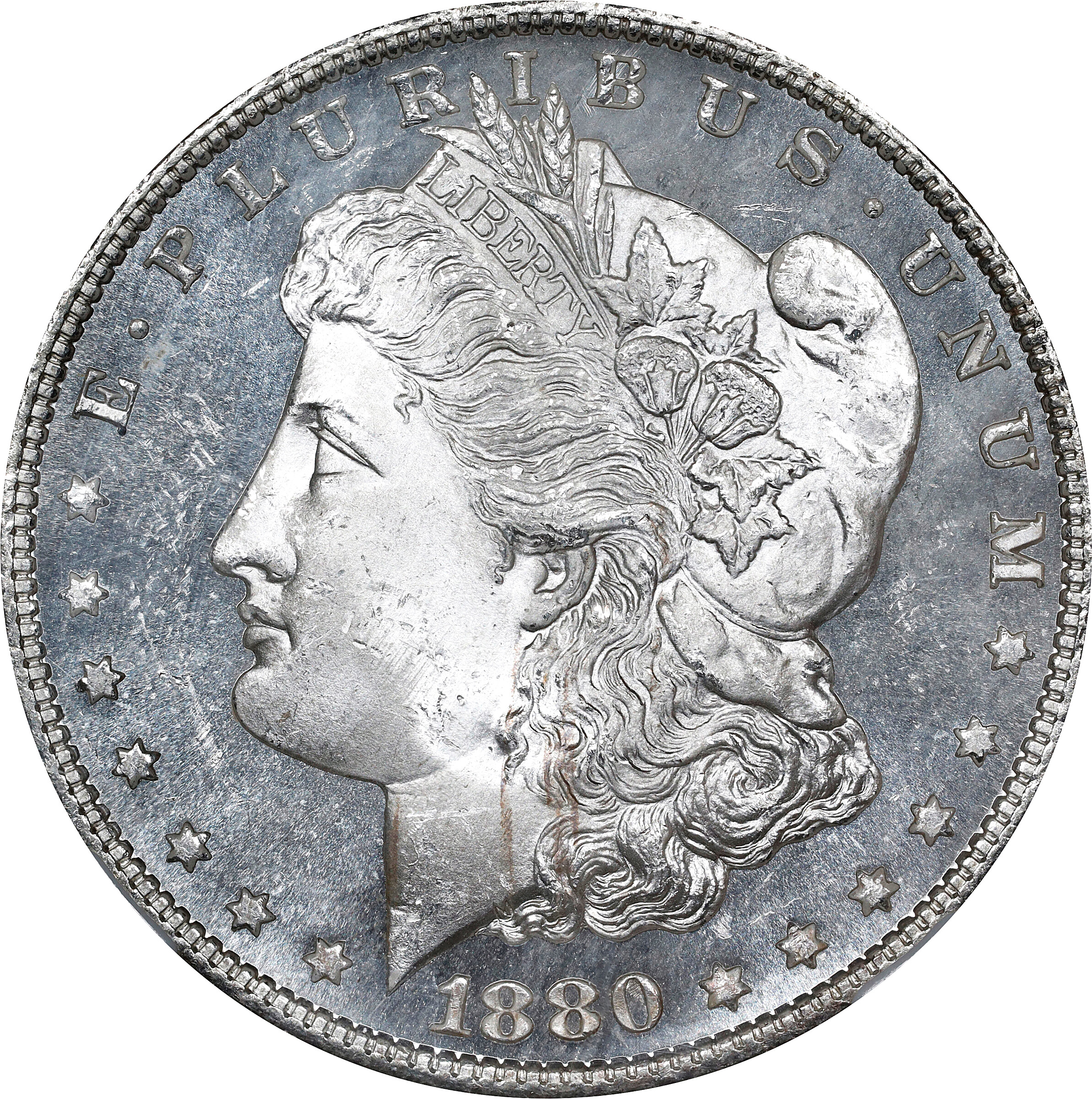 image for: 1880/9-S Morgan Silver Dollar. VAM-11. Hot 50 Variety. Medium S. MS-65 DPL (NGC).