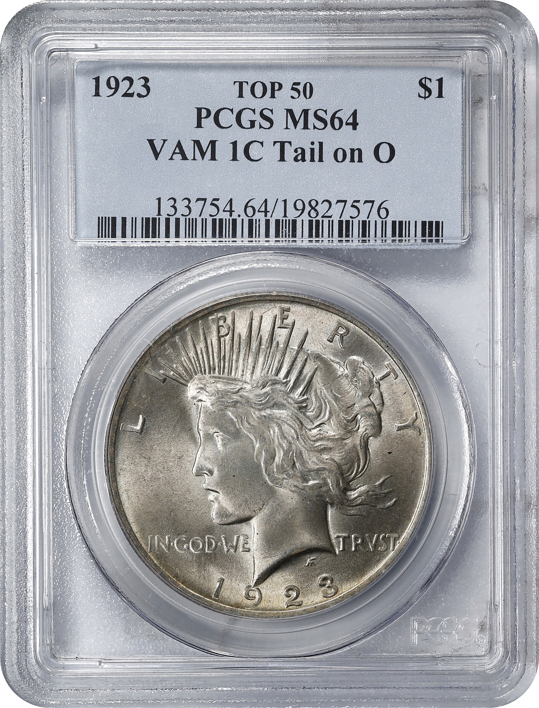 1923 $1  Tail on O, VAM-1C MS64 thumbnail 3