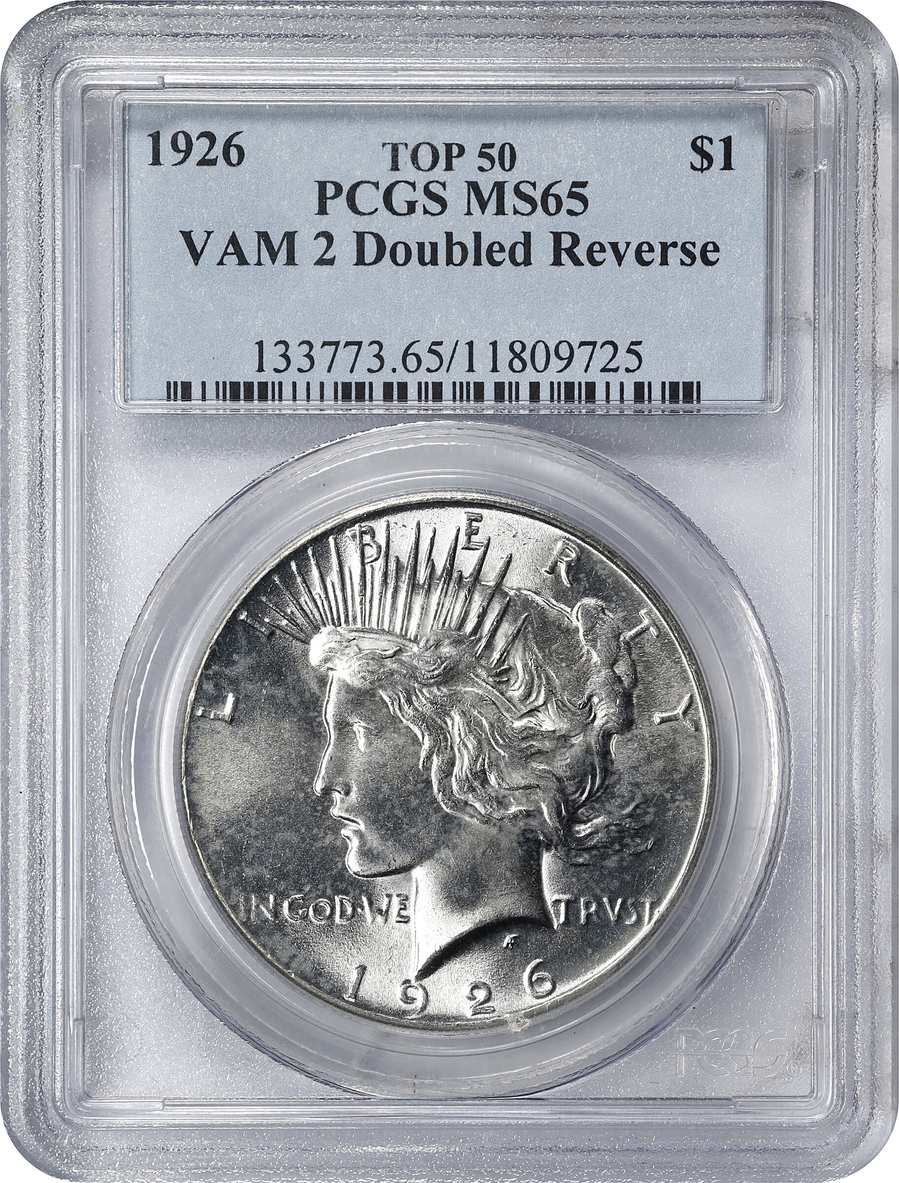 1926 $1  Doubled Reverse, VAM-2 MS65 thumbnail 3
