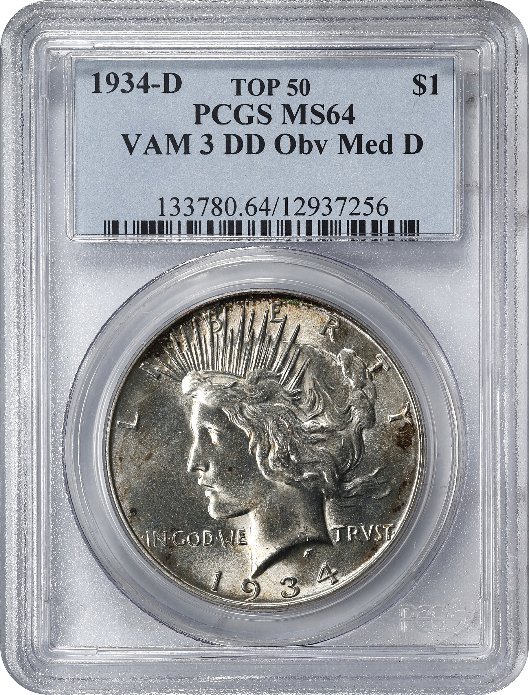 1934-D $1  DDO, Medium D, VAM-3 MS64 thumbnail 3