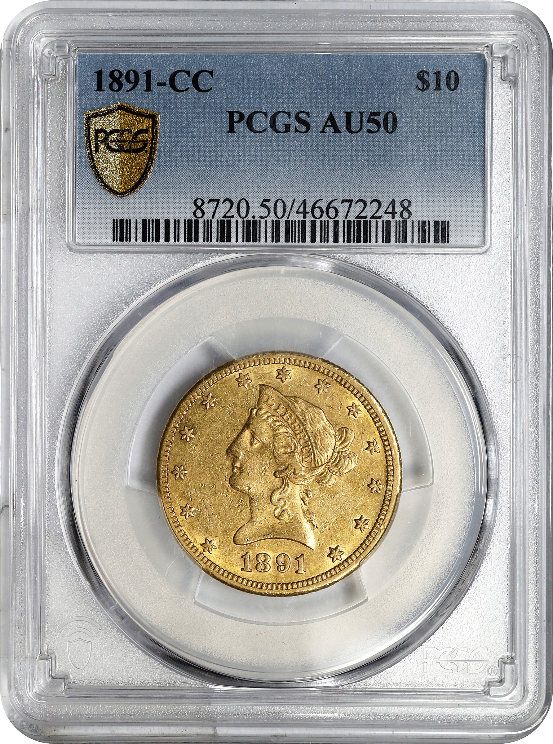 1891-CC $10 AU50 thumbnail 3
