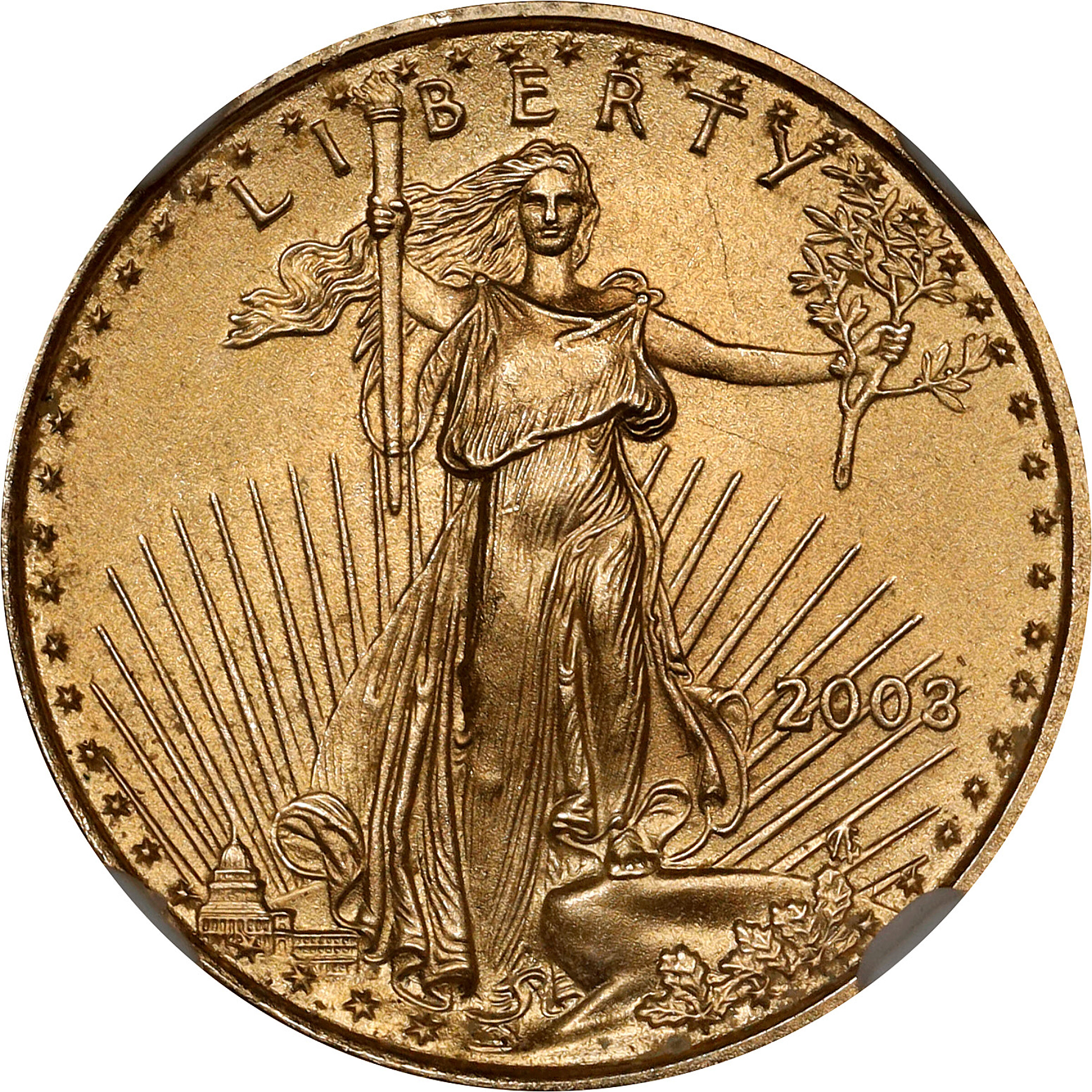 2003 Tenth-Ounce Gold Eagle. MS-69 (NGC).