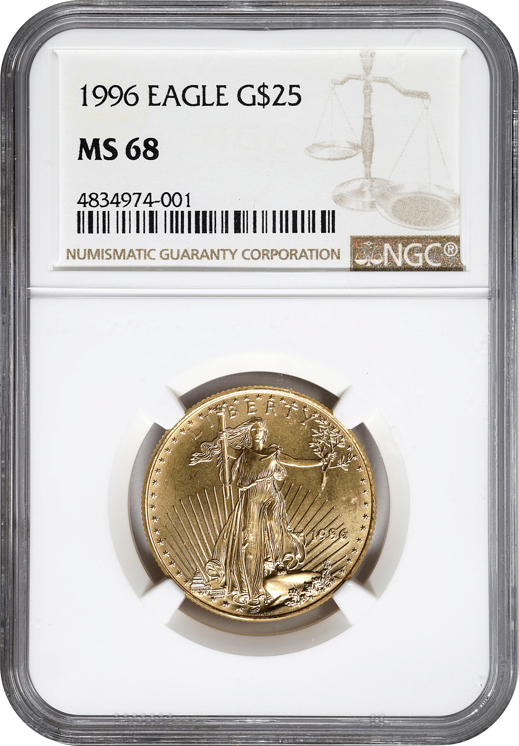 1996 $25  Gold Eagle MS68 CAC thumbnail 7