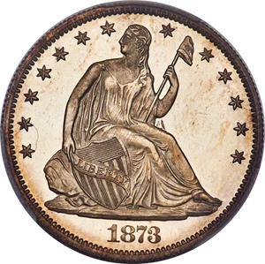 image for: 1873 50C No Arrows, Closed 3, PR66 Deep Cameo PCGS....