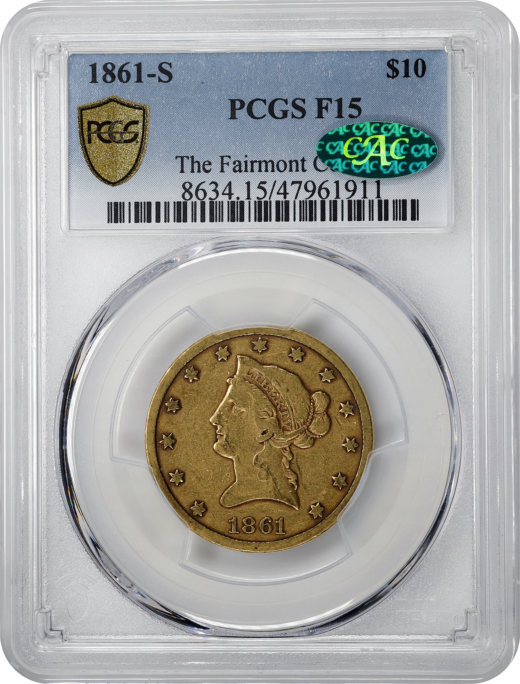 1861-S $10 F12 CAC thumbnail 3