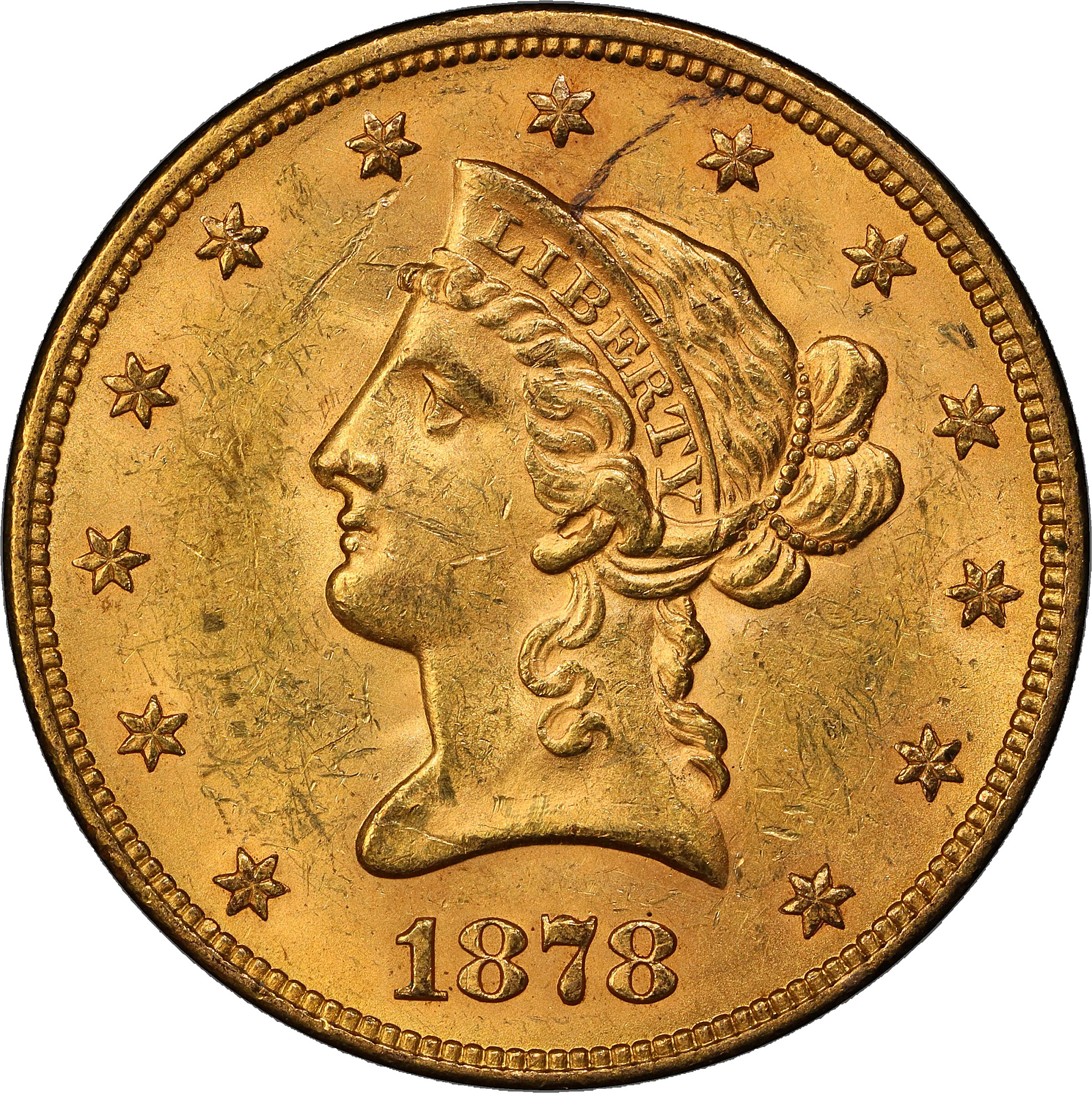 1878 Liberty Head Eagle. MS-62 (PCGS).
