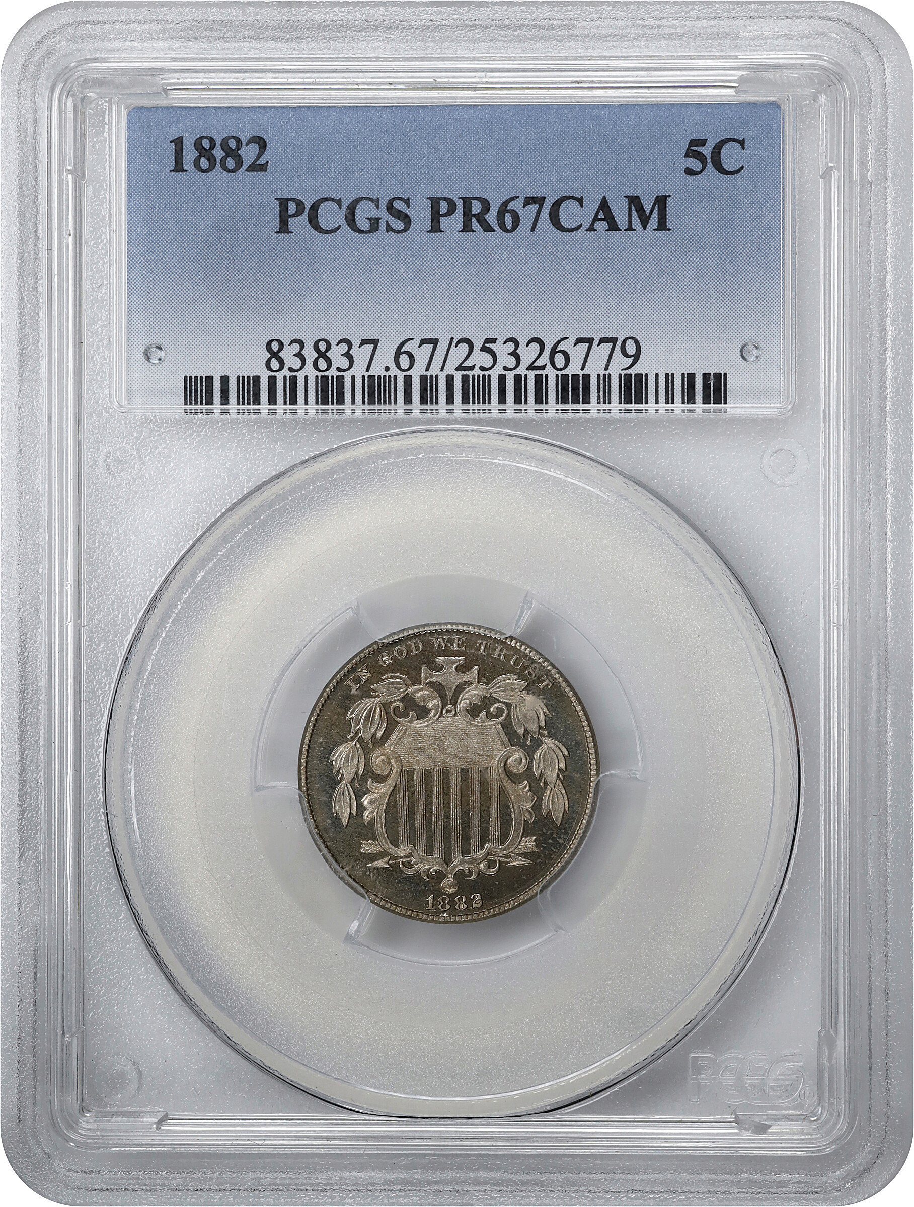 1882 5c PR CAM PR67 CAM CAC thumbnail 10