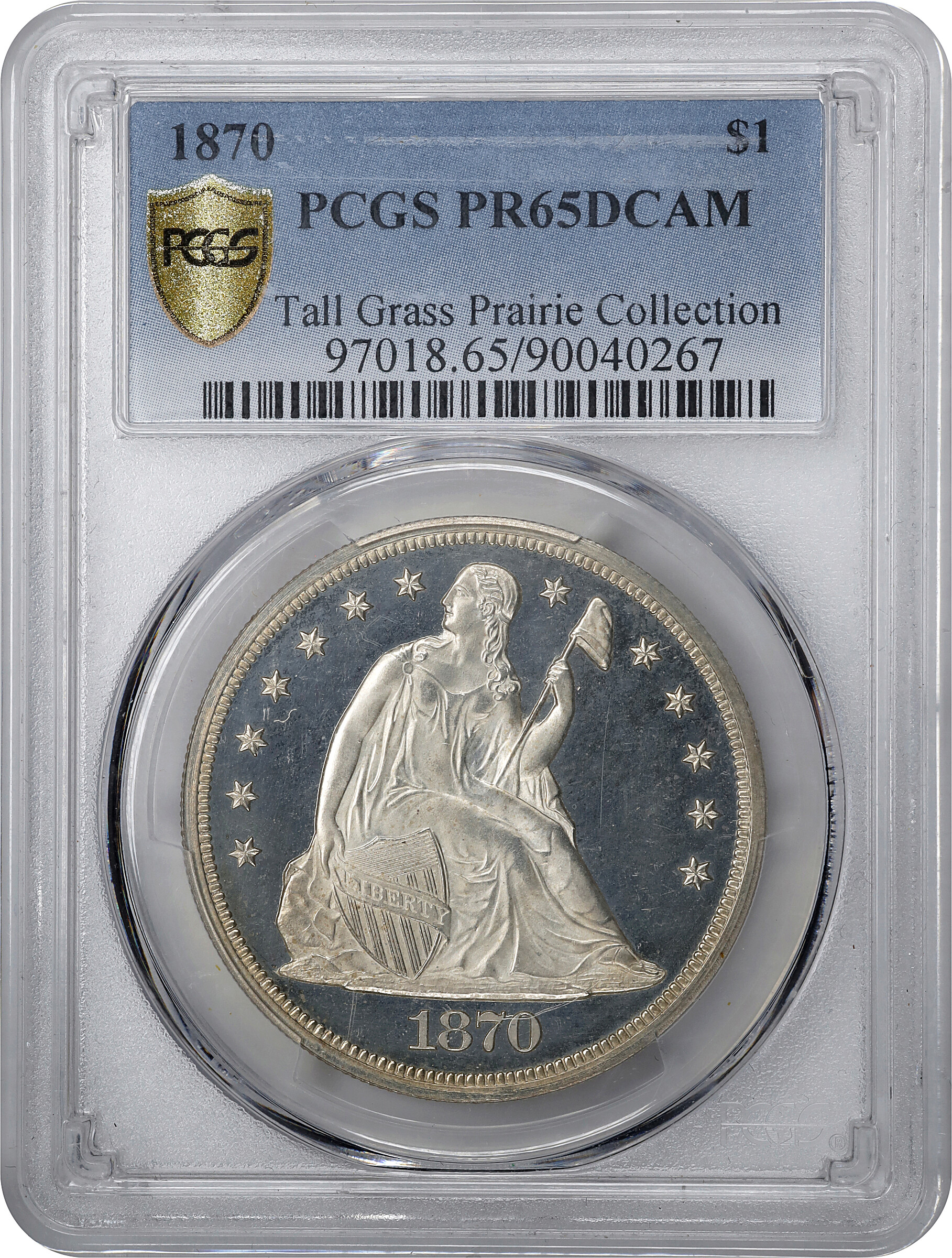 1870 $1  PR DCAM PR62 DCAM CAC thumbnail 7