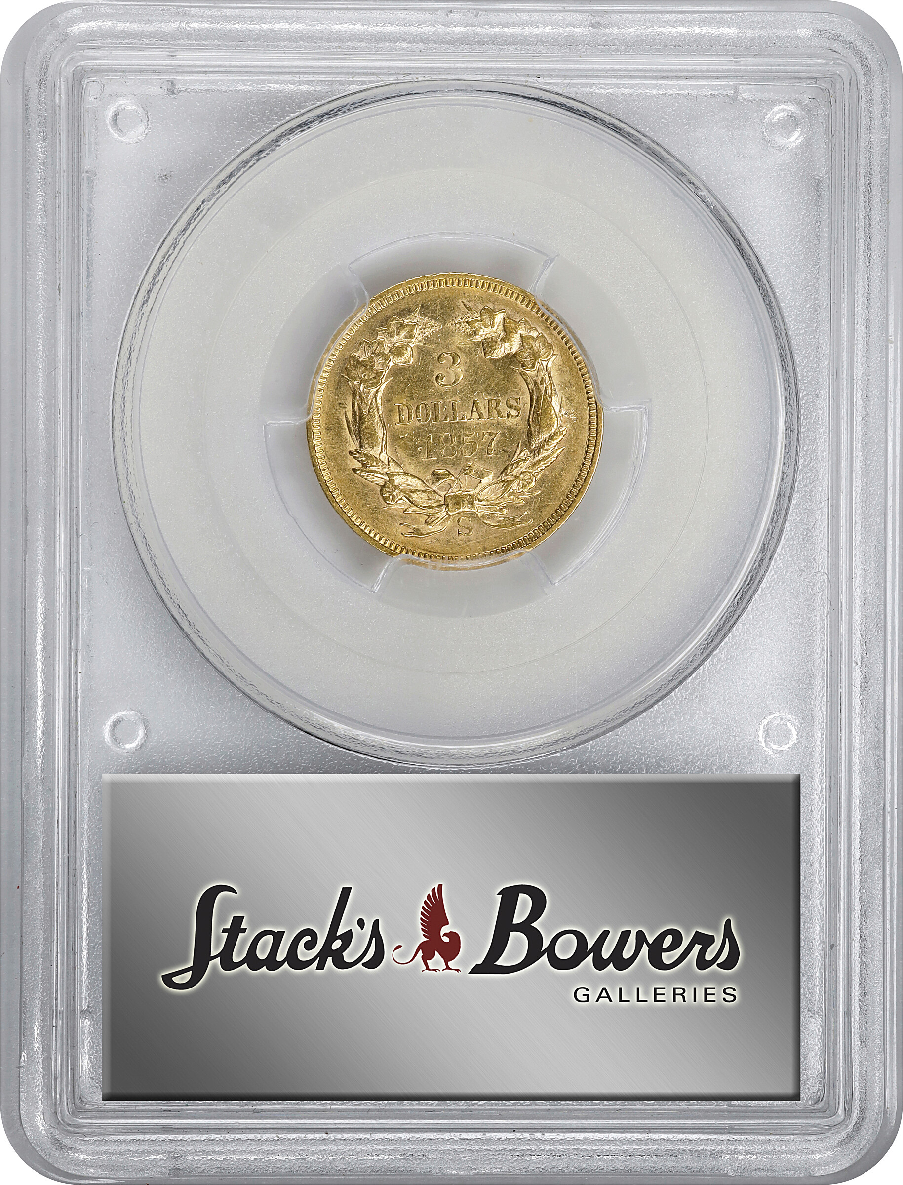 1857-S $3 AU58 thumbnail 4