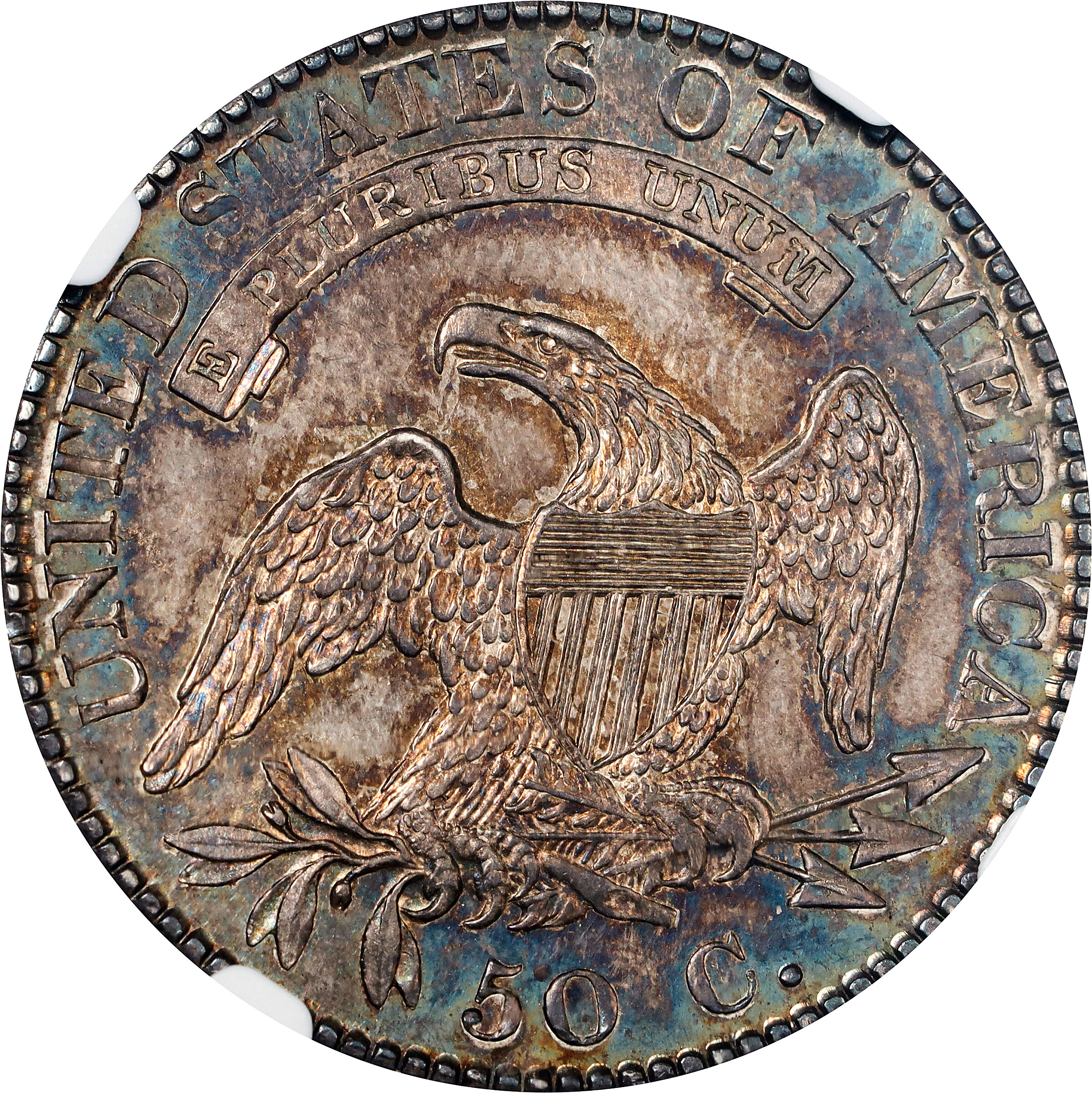 1820 50c Square Base 2, No Knob MS65 CAC thumbnail 2