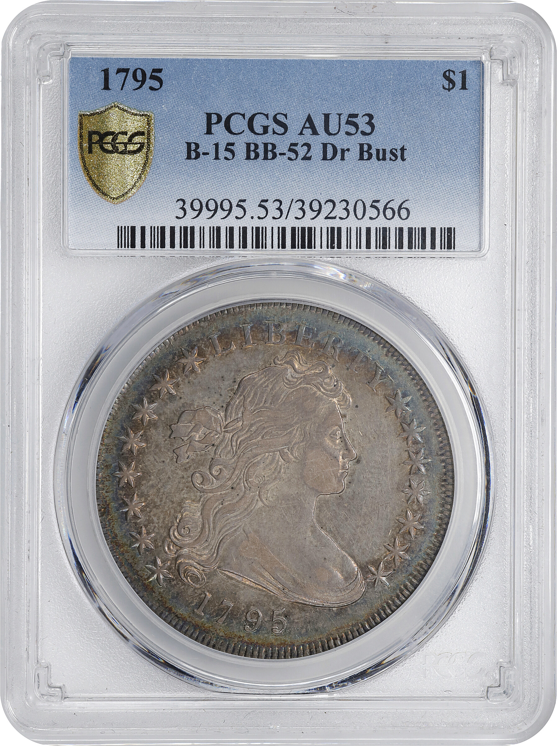 1795 $1  Draped Bust, Centered Bust, B-15, BB-52 AG2 thumbnail 20