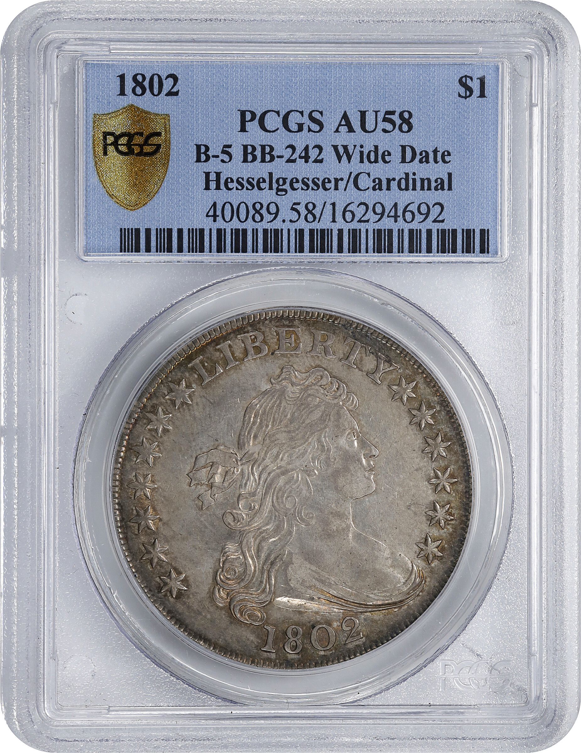 1802 $1  Wide Date, B-5, BB-242 VG8 thumbnail 26