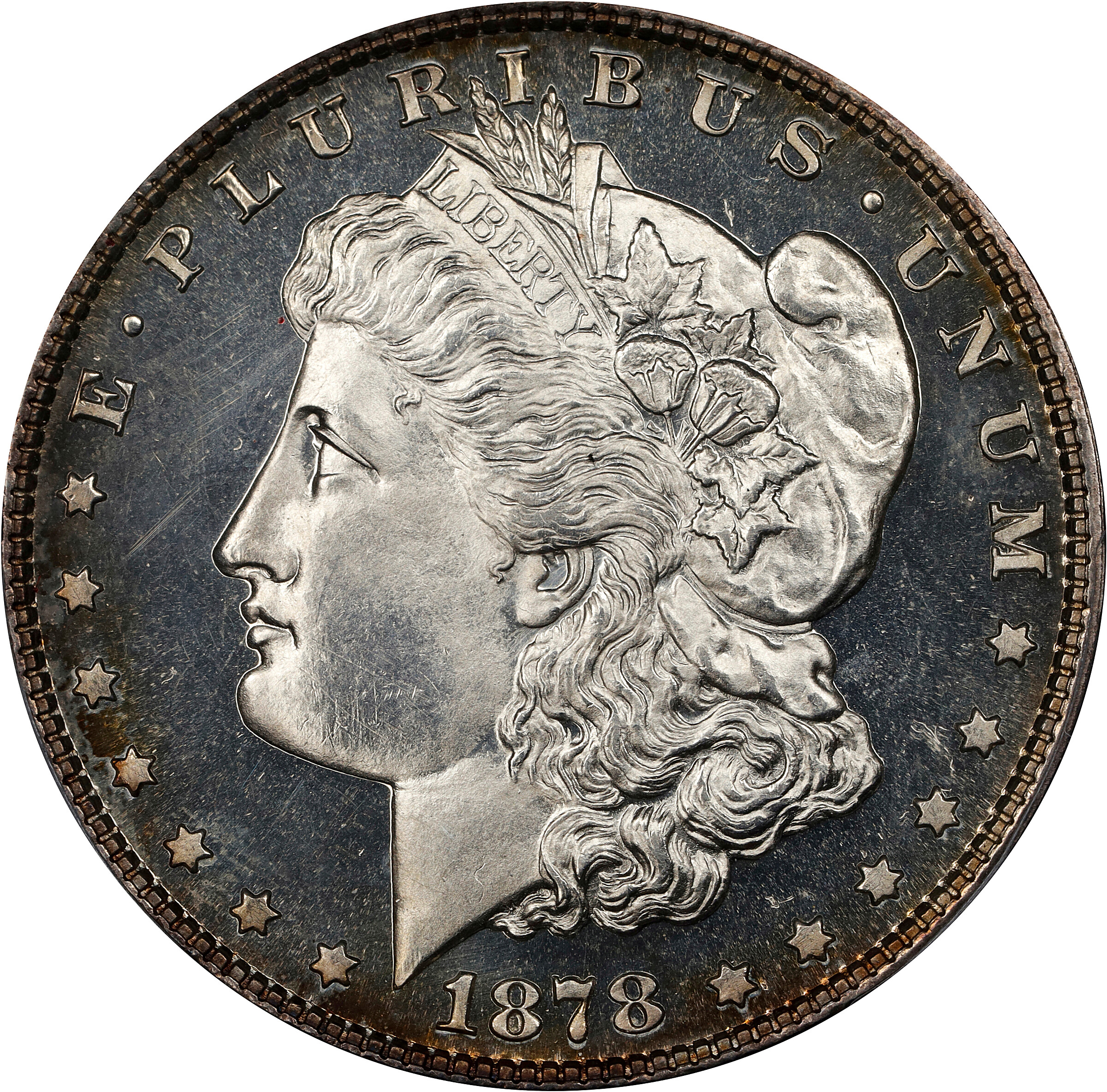 1878 Morgan Silver Dollar. 8 Tailfeathers. Proof-64+ Cameo (PCGS). CAC.