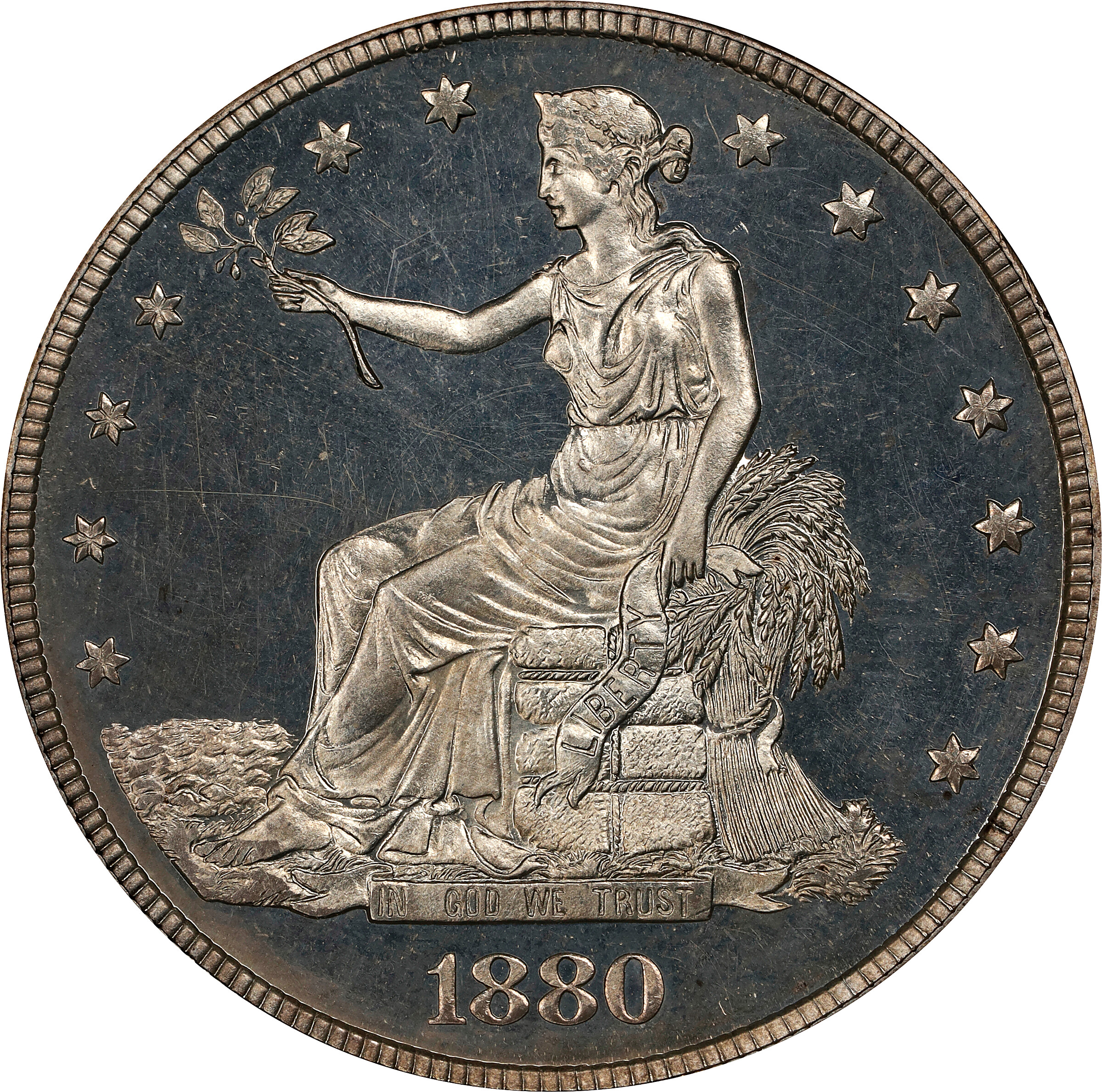 1880 Trade Dollar. Proof-65 Cameo (PCGS).