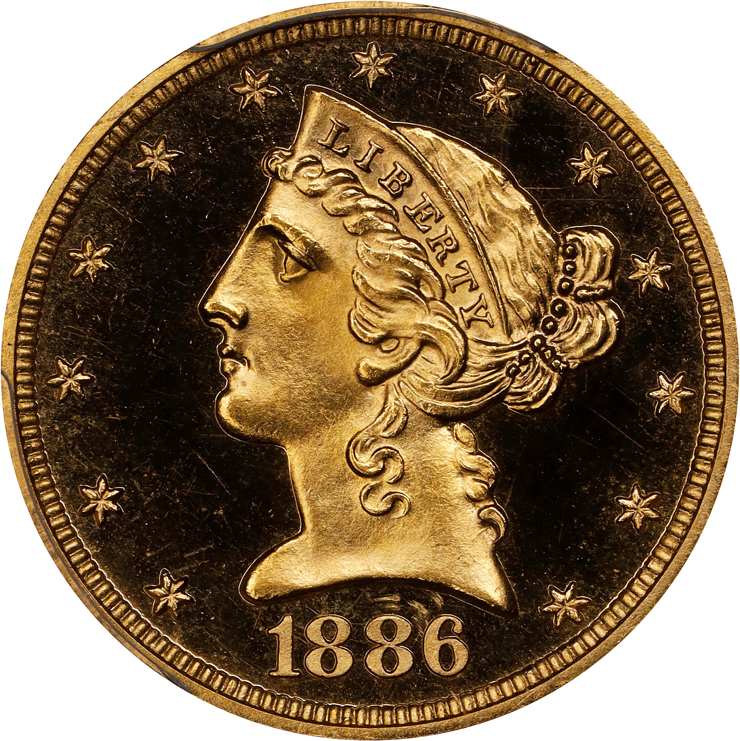 1886 Liberty Head Half Eagle. JD-1, the only known dies. Rarity-6-. Proof-66 Deep Cameo (PCGS). CAC.