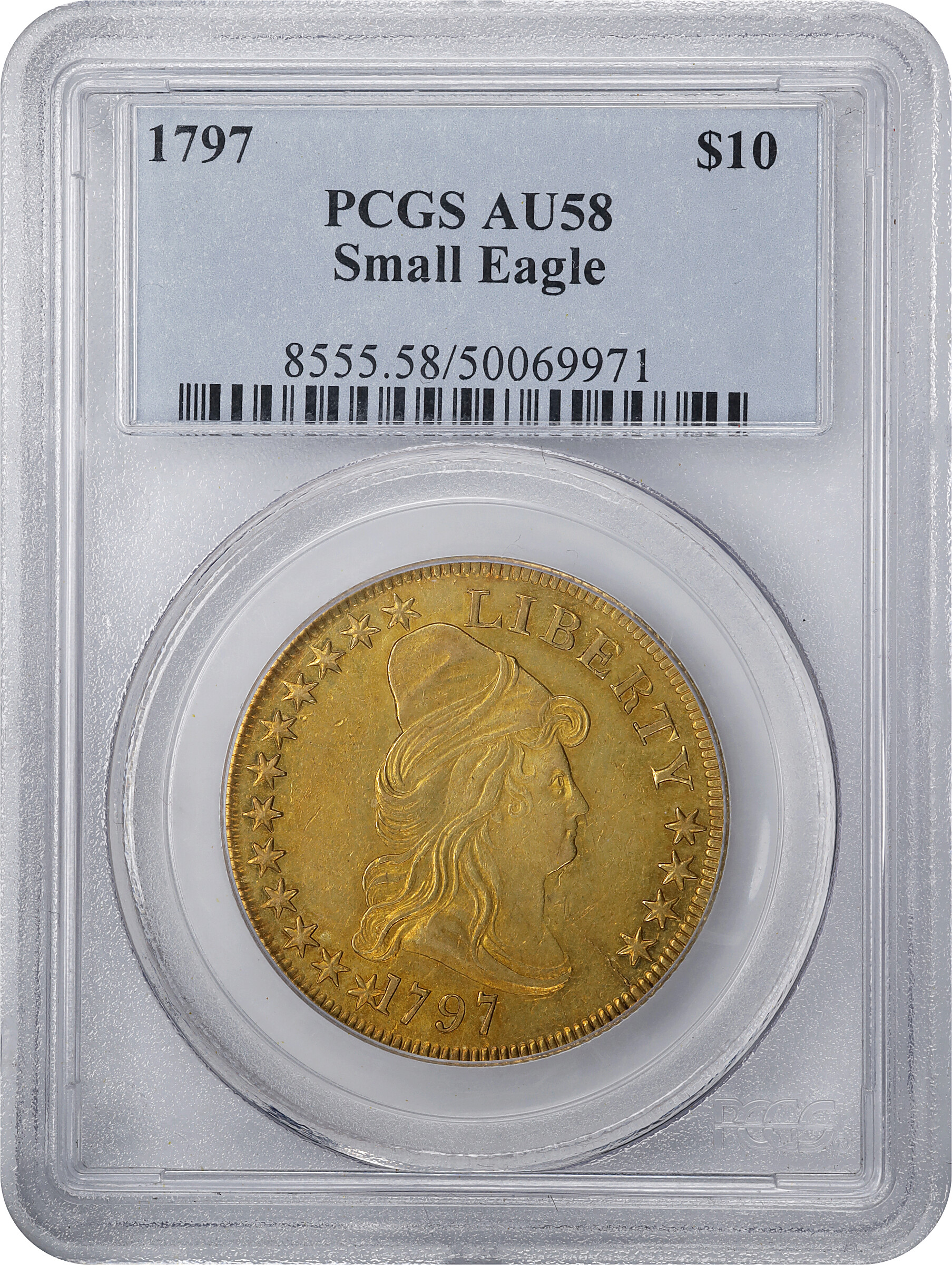 1797 $10  Small Eagle AU58 CAC thumbnail 9