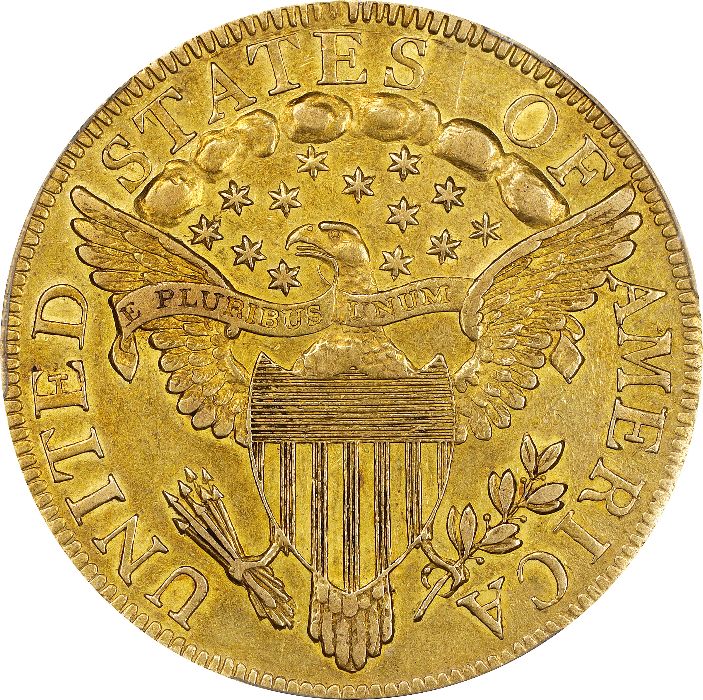 1797 $10  Large Eagle AU50 CAC thumbnail 2
