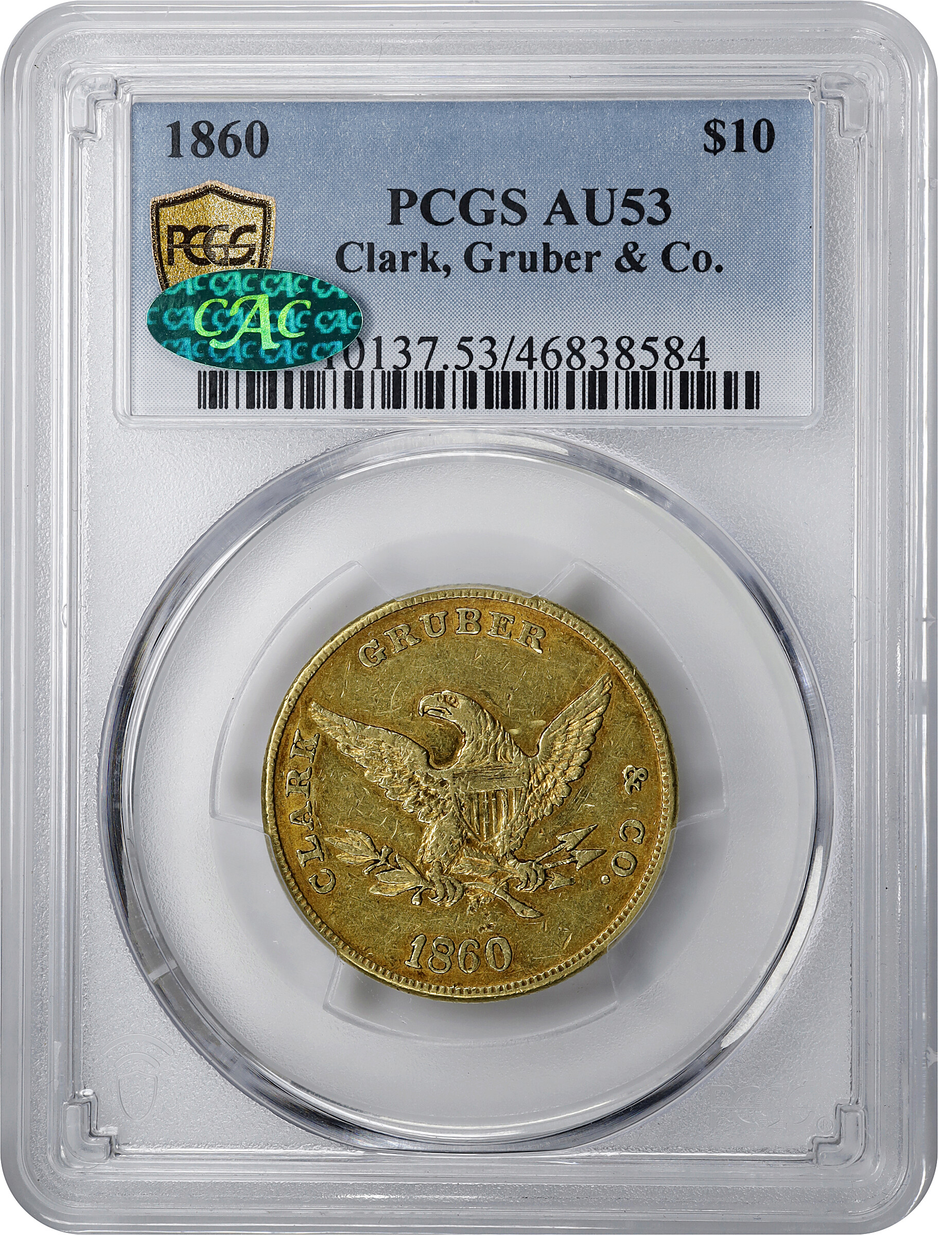 1860 G$10  Clark, Gruber & Co., K-3 VF35 thumbnail 23