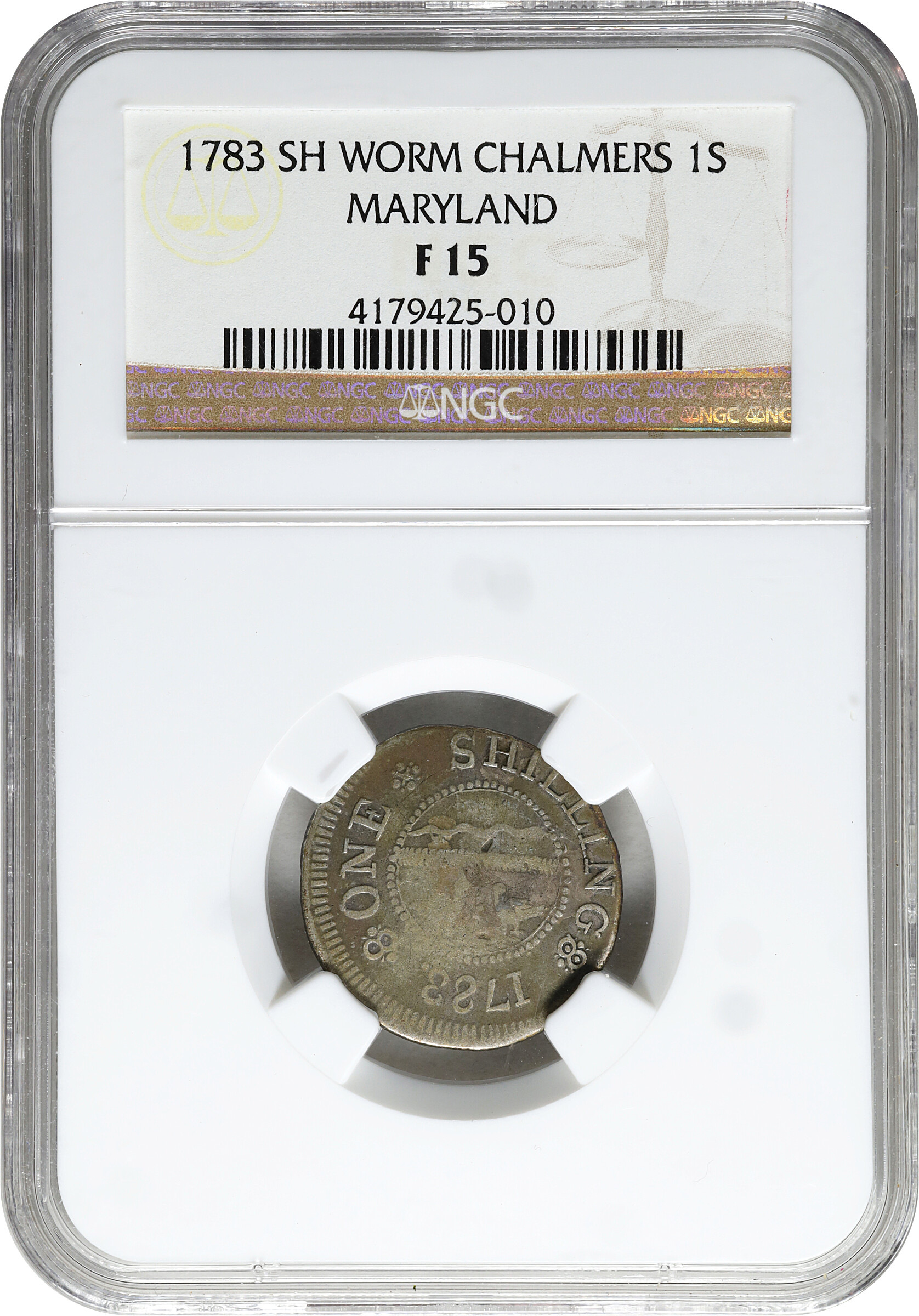 1783 Shilling Chalmers, Short Worm VG10 thumbnail 15