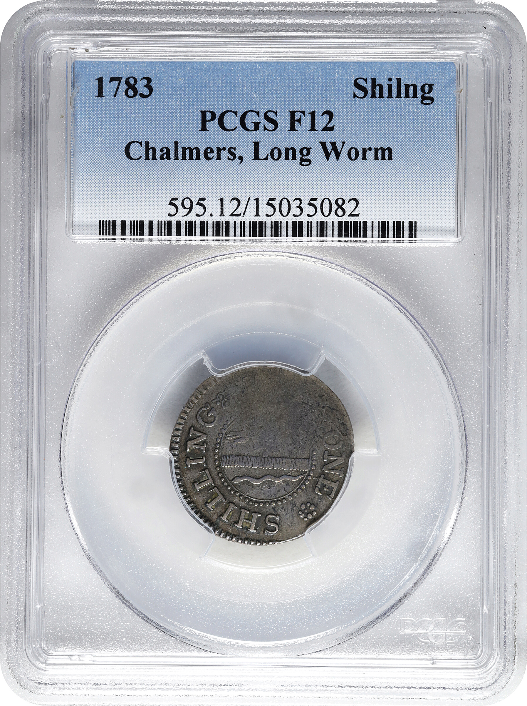 1783 Shilling Chalmers, Long Worm F12 thumbnail 3