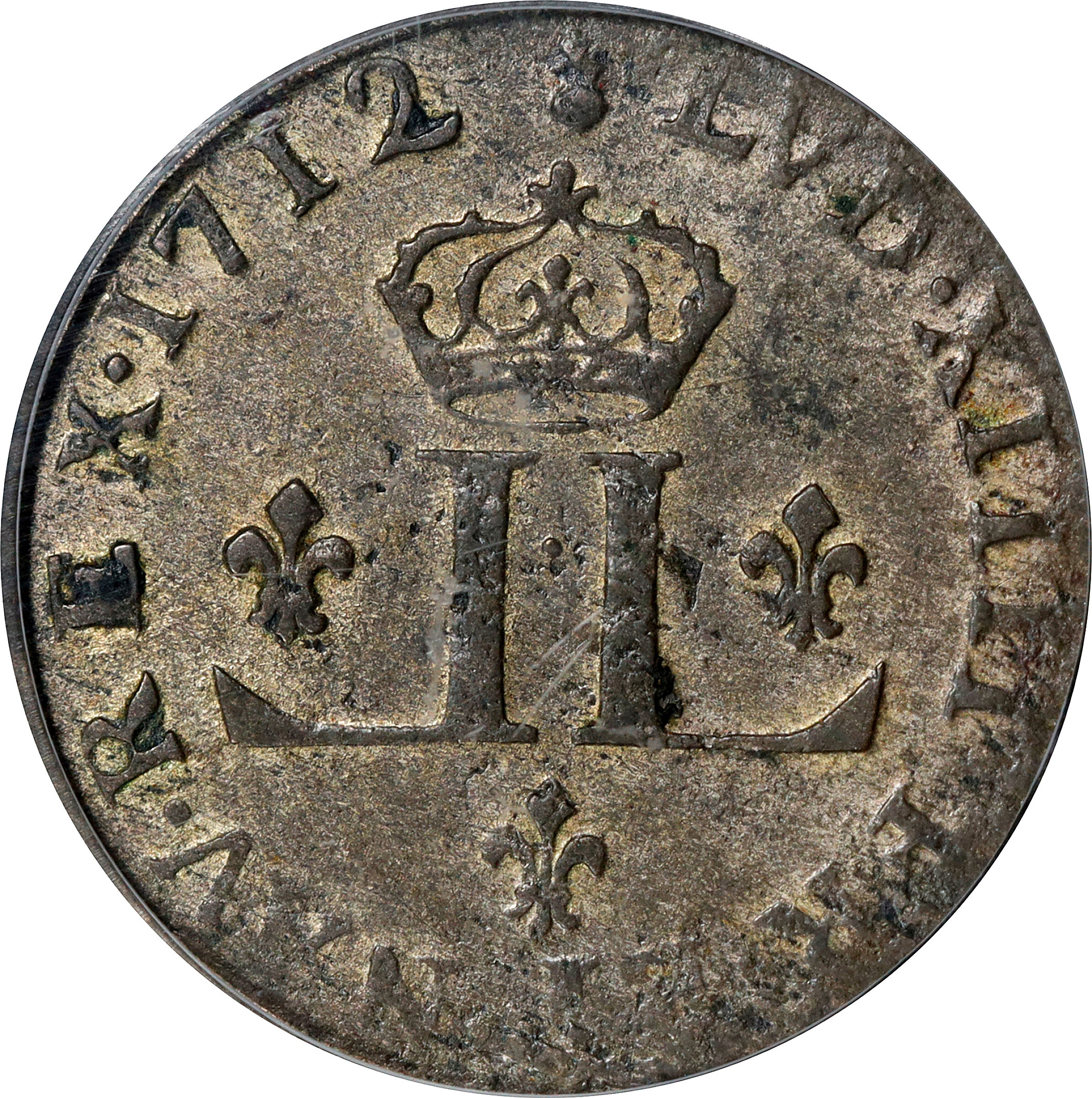 1712-AA 30 Deniers, or Mousquetaire. Metz Mint. Vlack-10. Rarity-3. AU-53 (PCGS). CAC.
