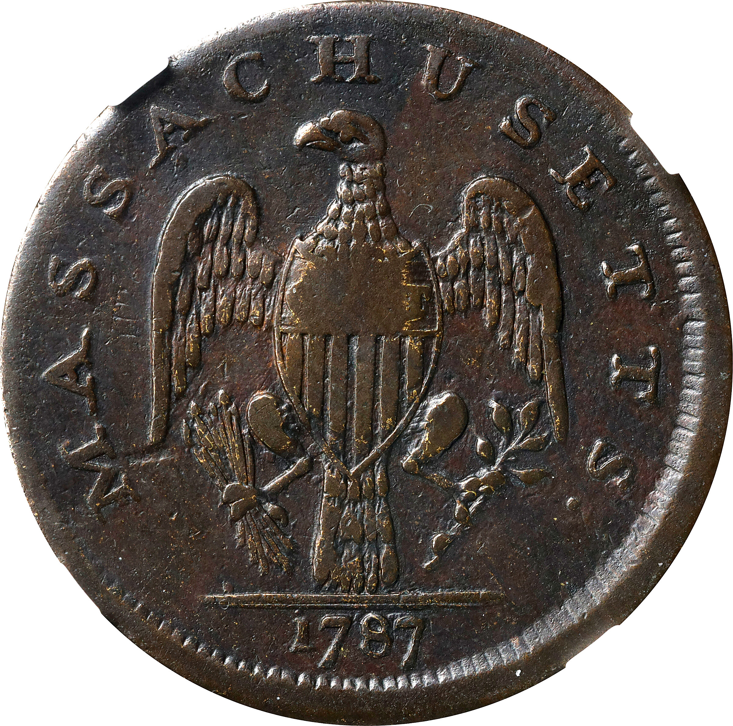 1787 Cent Massachusetts, Right Arrows MS BN VG8 BN thumbnail 10