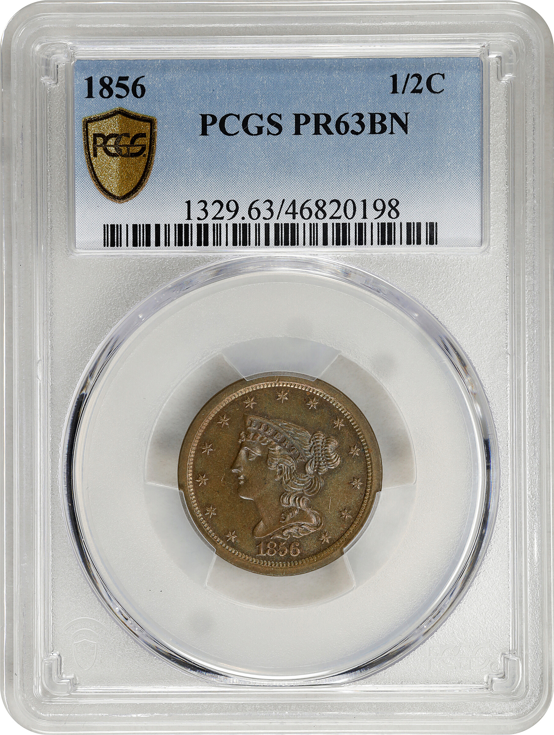 1856 1/2c Reverse of 1856 PR BN AU58 BN thumbnail 7