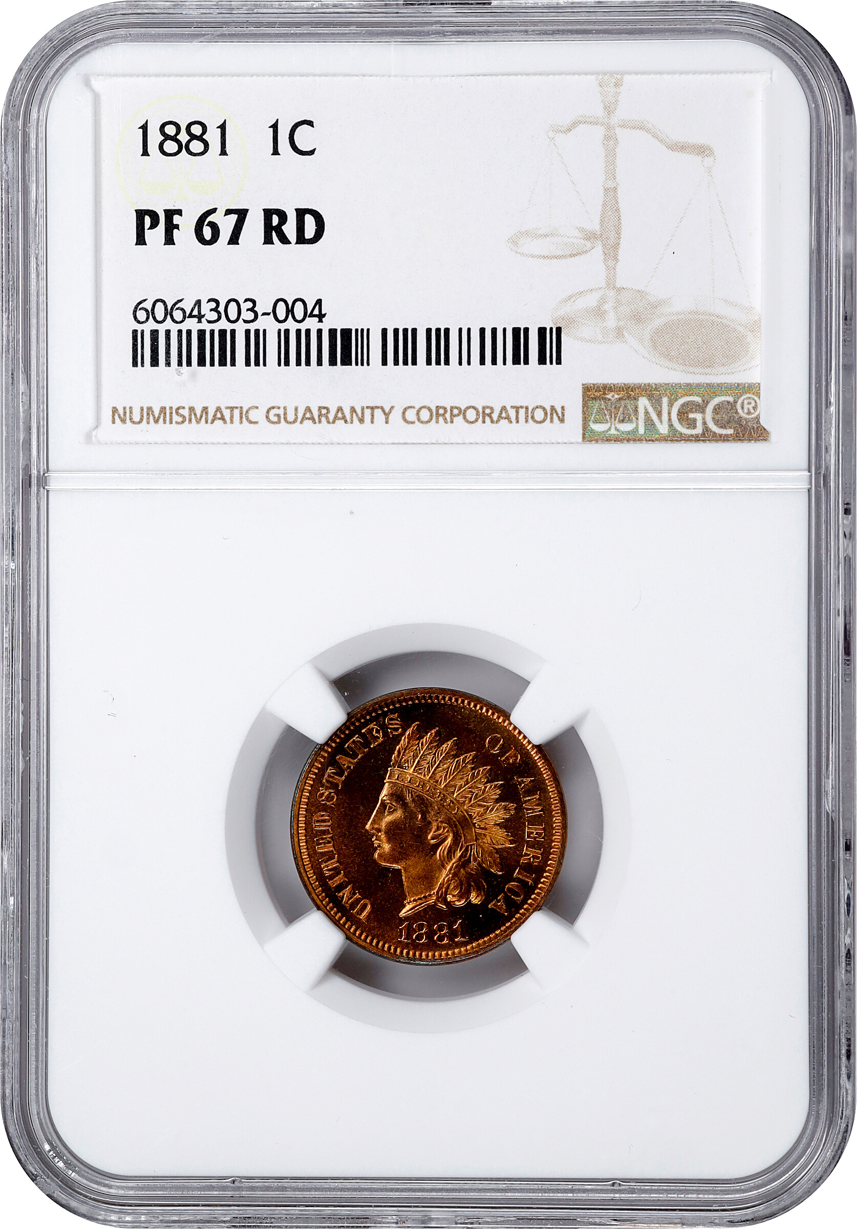1881 1c PR RD PR67 RD CAC thumbnail 3