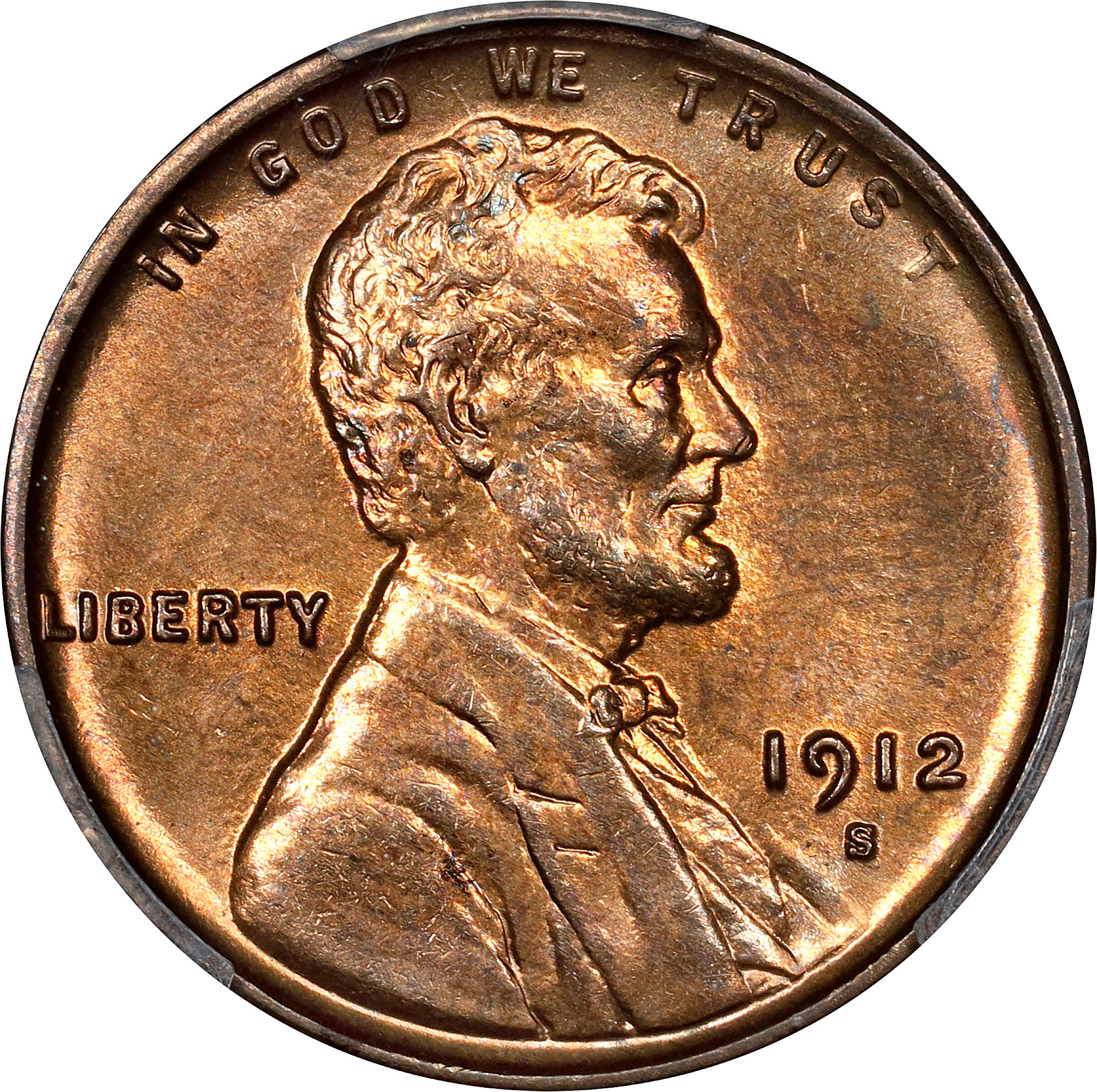 1912-S Lincoln Cent. MS-65 RD (PCGS).