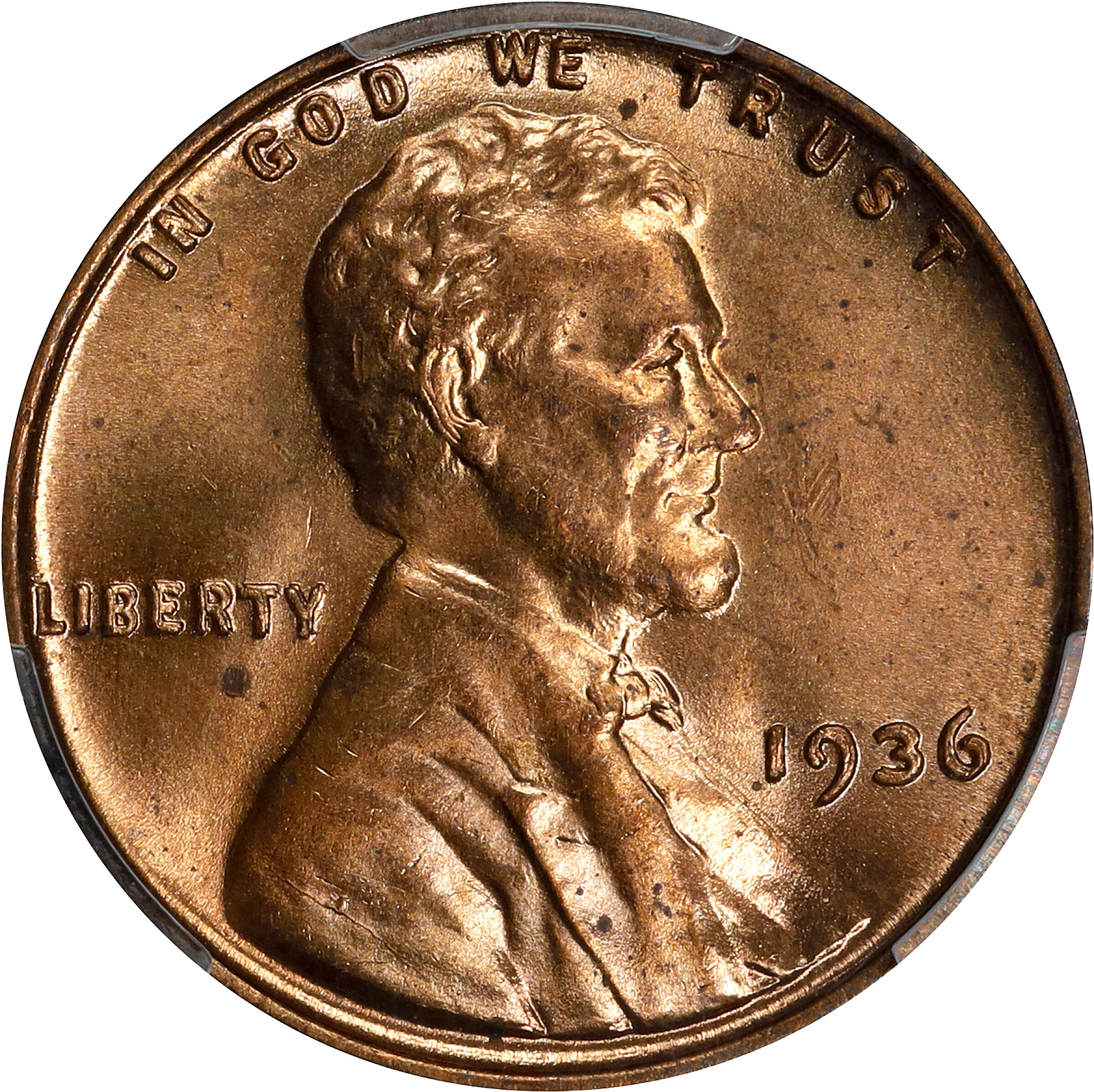 1936 Lincoln Cent. FS-101. Doubled Die Obverse. MS-65 RD (PCGS).