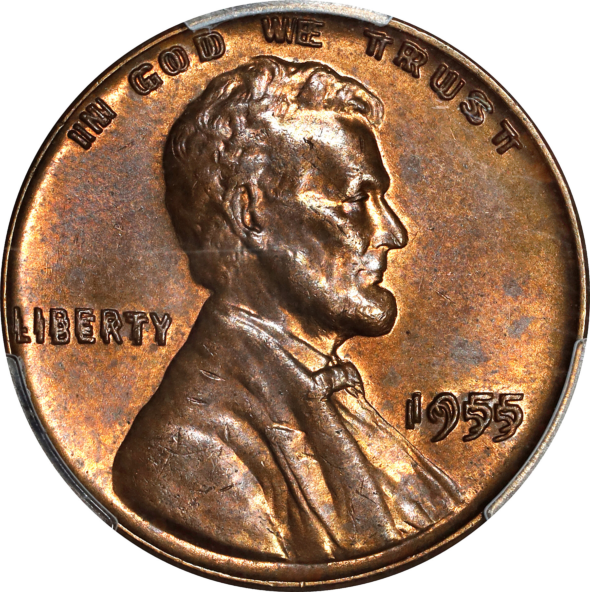 1955 1c Doubled Die Obverse, FS-101 MS RB MS61 RB thumbnail 10